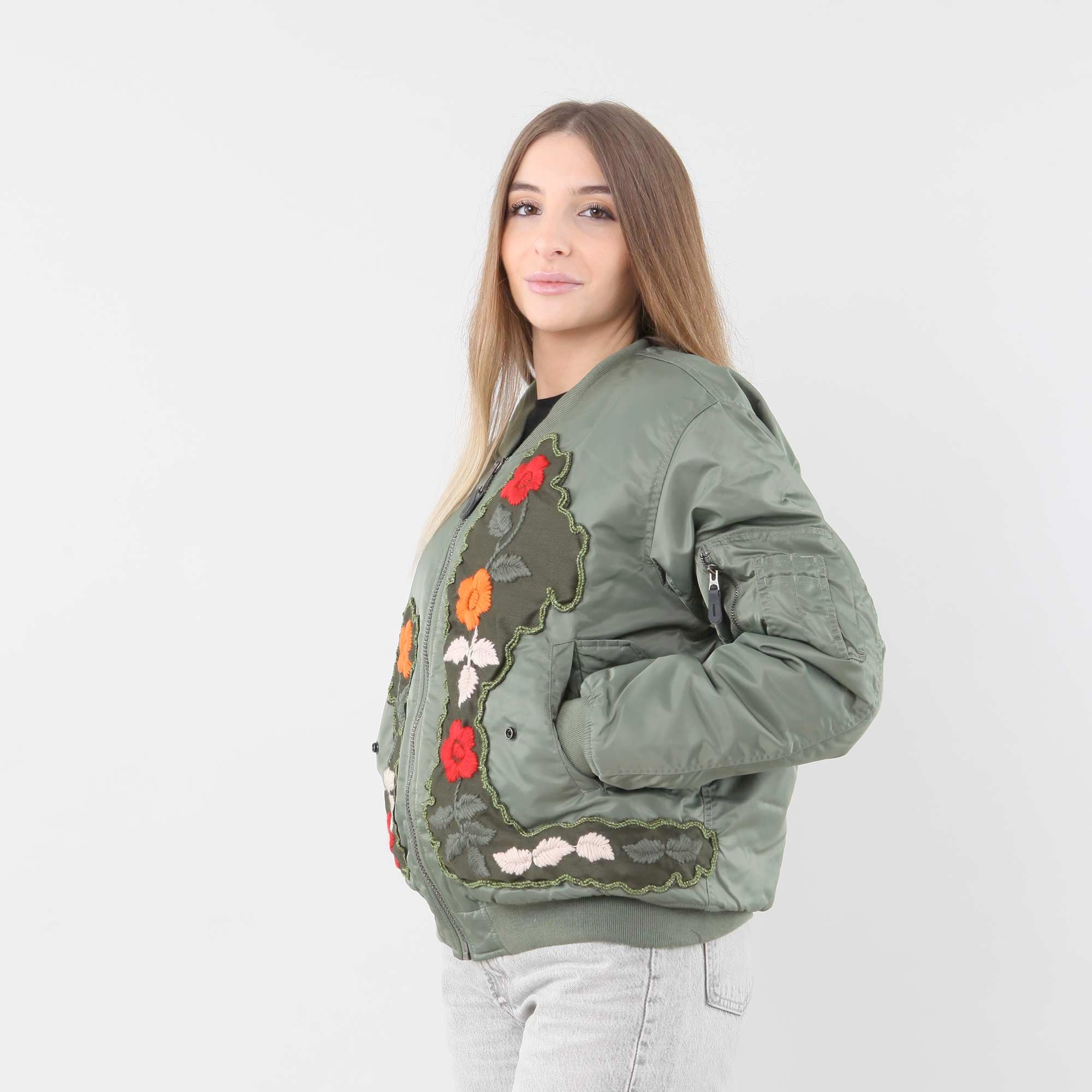 Giacca Verde con Ricamo Floreale - annameglio.com abbigliamento moda