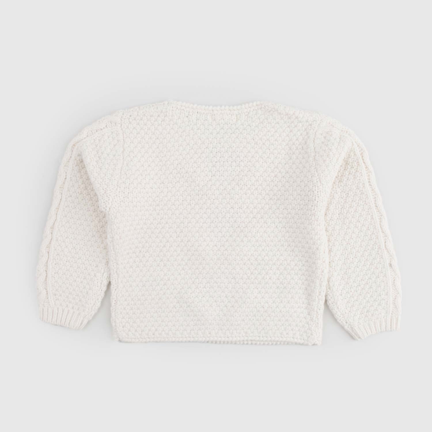 Maglione bianco e motivi ricamati floreale - annameglio.com abbigliamento moda