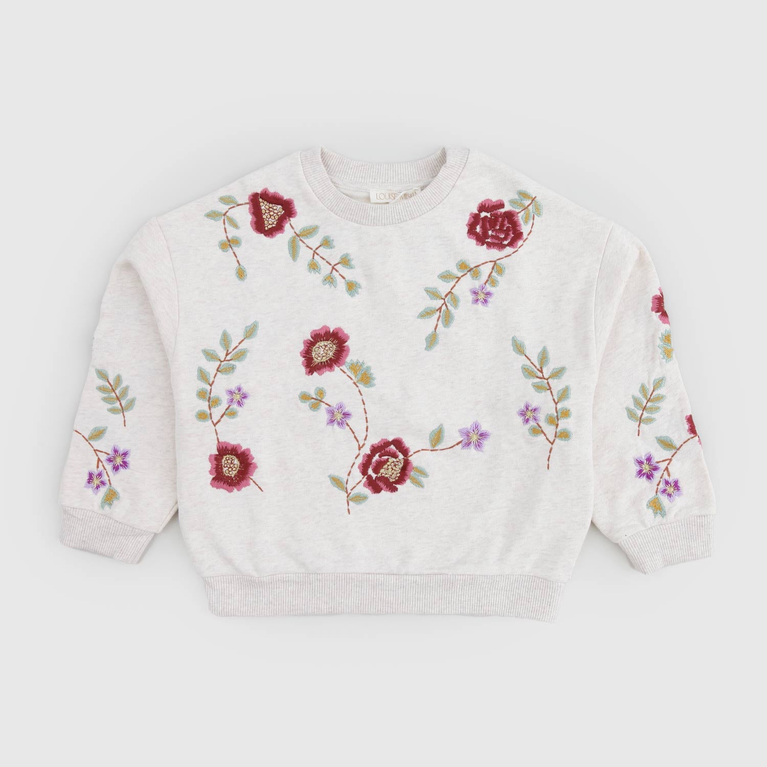 Felpa beige con fantasia floreale - annameglio.com abbigliamento moda