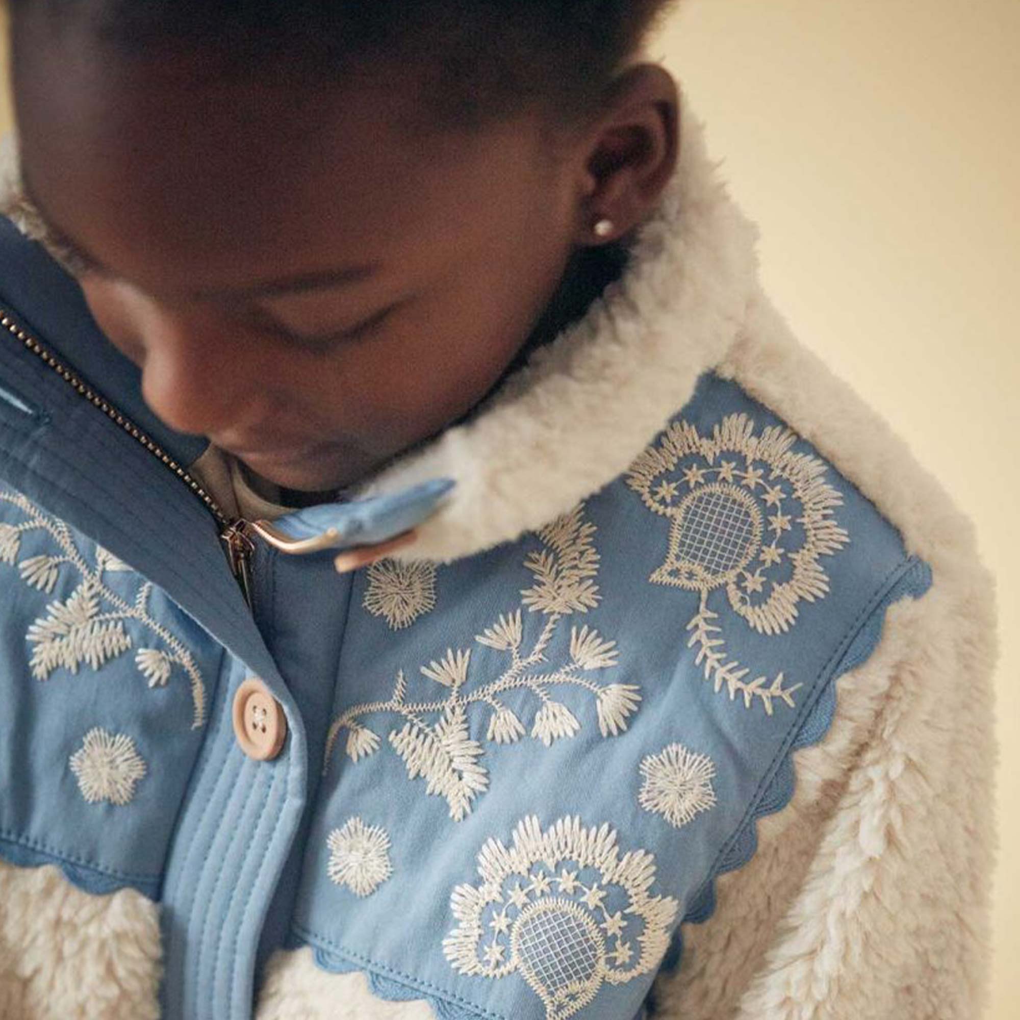 Giacca Rosanna beige e celeste chiaro - annameglio.com abbigliamento moda