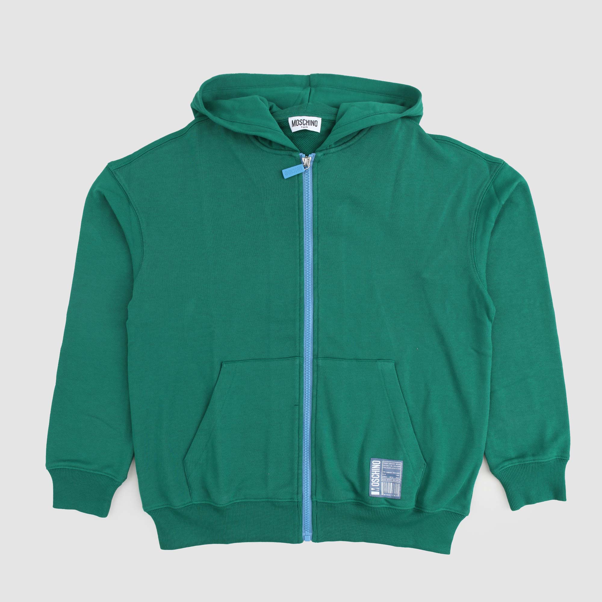 Felpa Verde Con Cappuccio MOSCHINO - annameglio.com abbigliamento moda