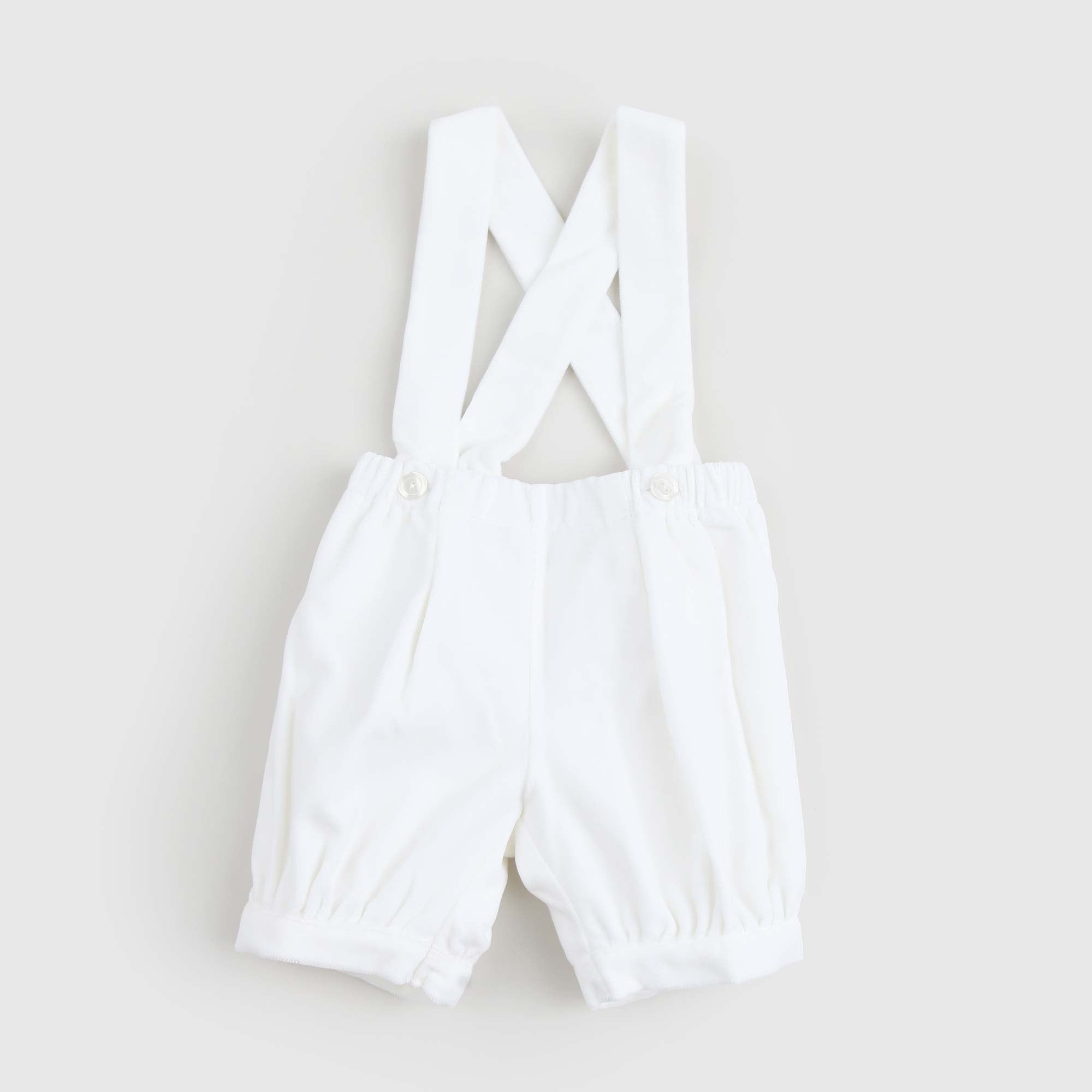 Pantaloncino baby color latte con bretelle - annameglio.com abbigliamento moda