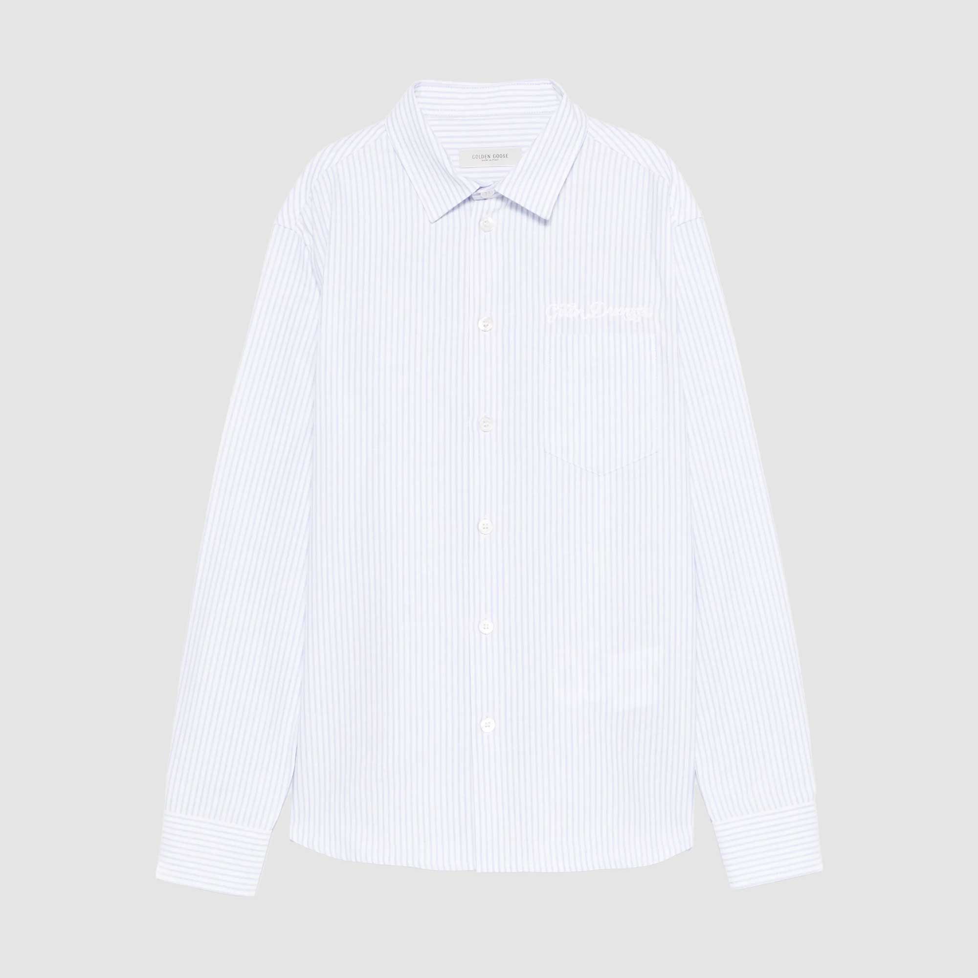 Camicia Bianca E Celeste Firmata GOLDEN GOOSE - annameglio.com abbigliamento moda