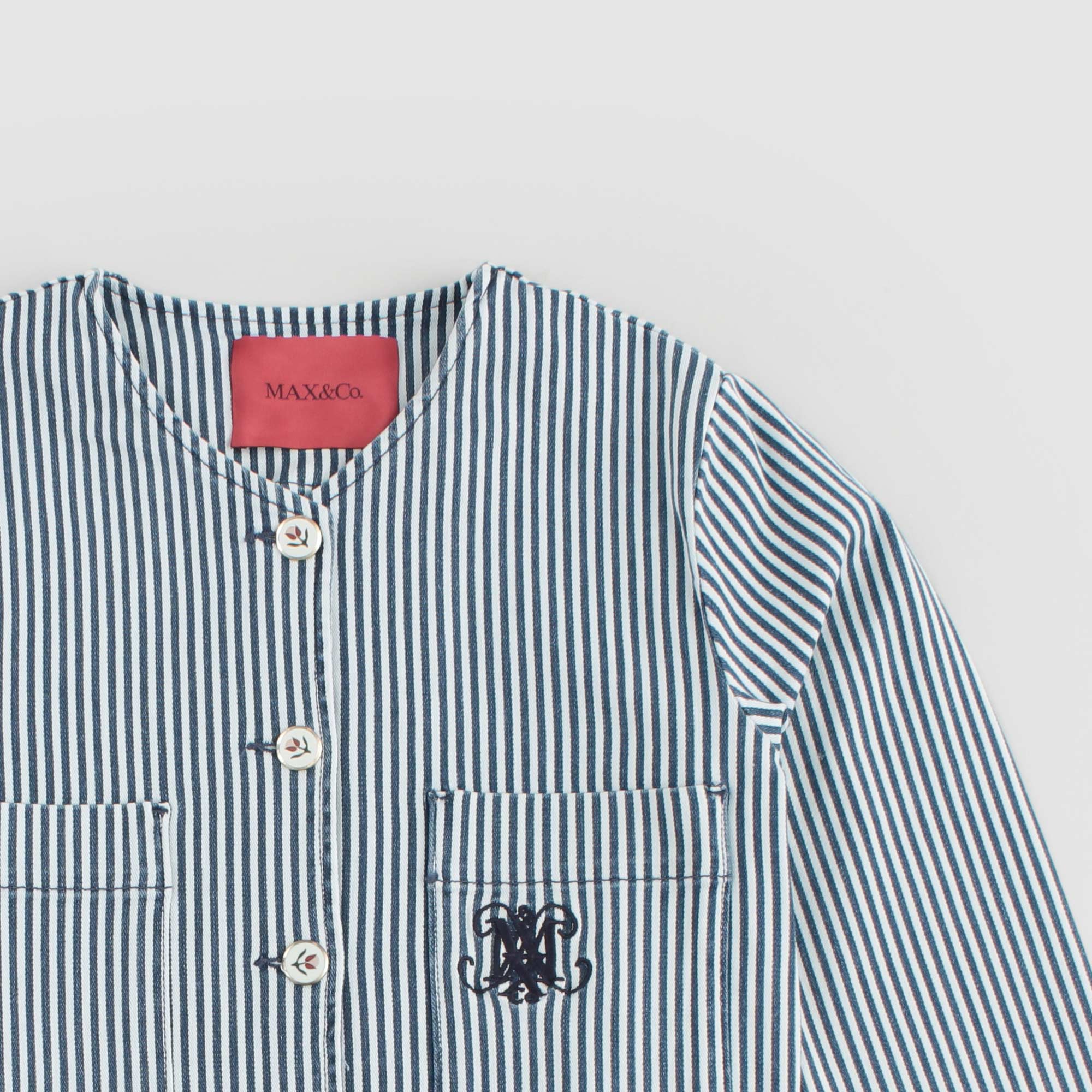 Giacca A Righe Bianca E Blu Firmata MAX AND CO - annameglio.com abbigliamento moda