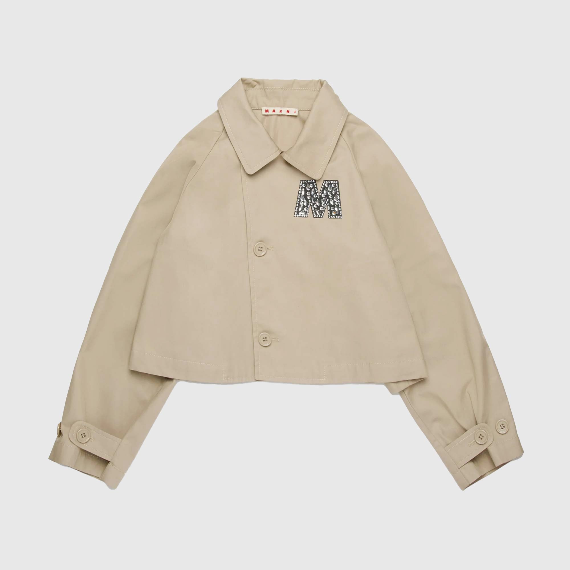 Giacca Beige Con Decorazione Logo Firmata MARNI - annameglio.com abbigliamento moda