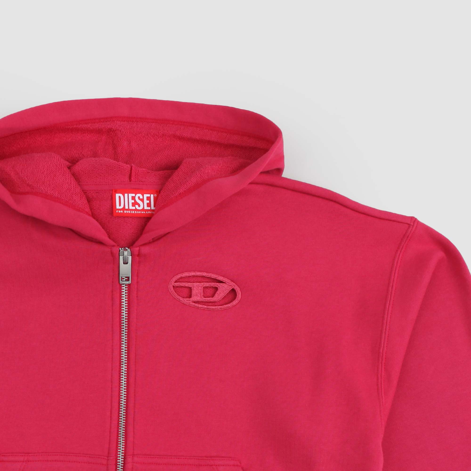 Felpa Fucsia Con Cappuccio Firmata DIESEL - annameglio.com abbigliamento moda