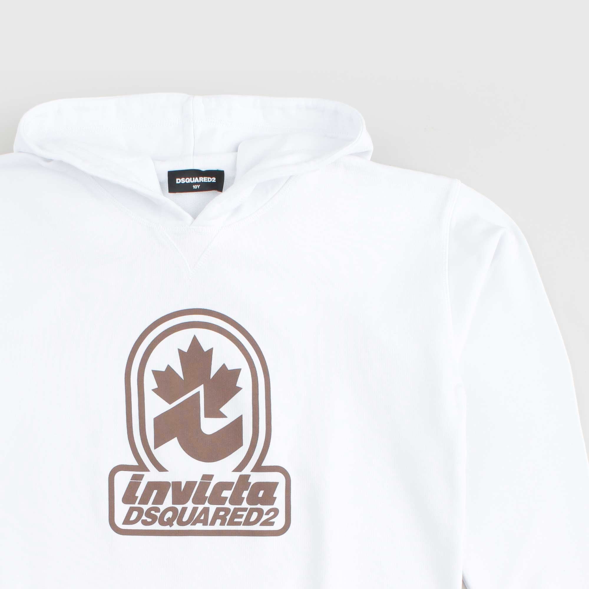 Felpa Bianca Firmata DSQUARED2 x INVICTA - annameglio.com abbigliamento moda
