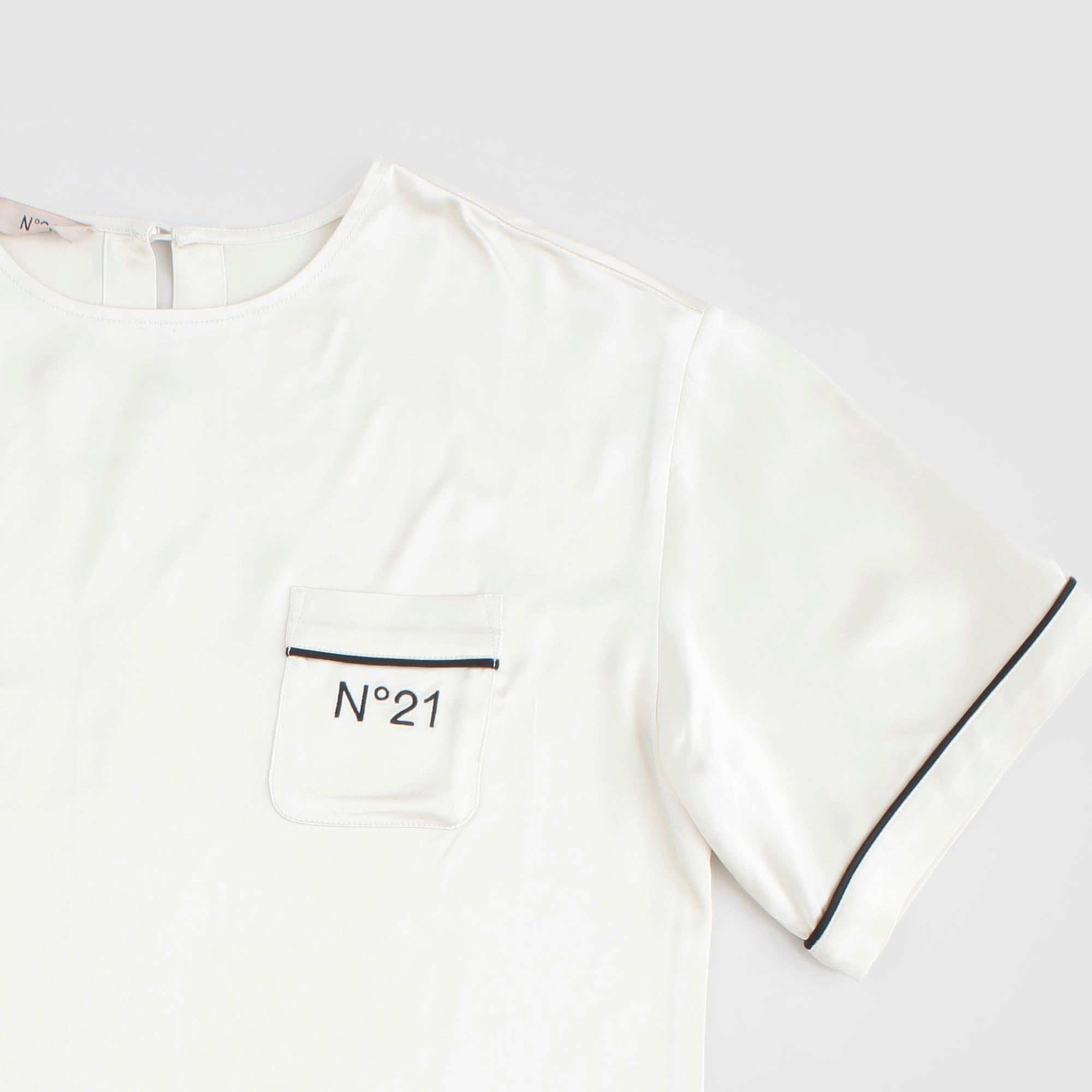 T-shirt Crema Girocollo Firmata N° 21 - annameglio.com abbigliamento moda