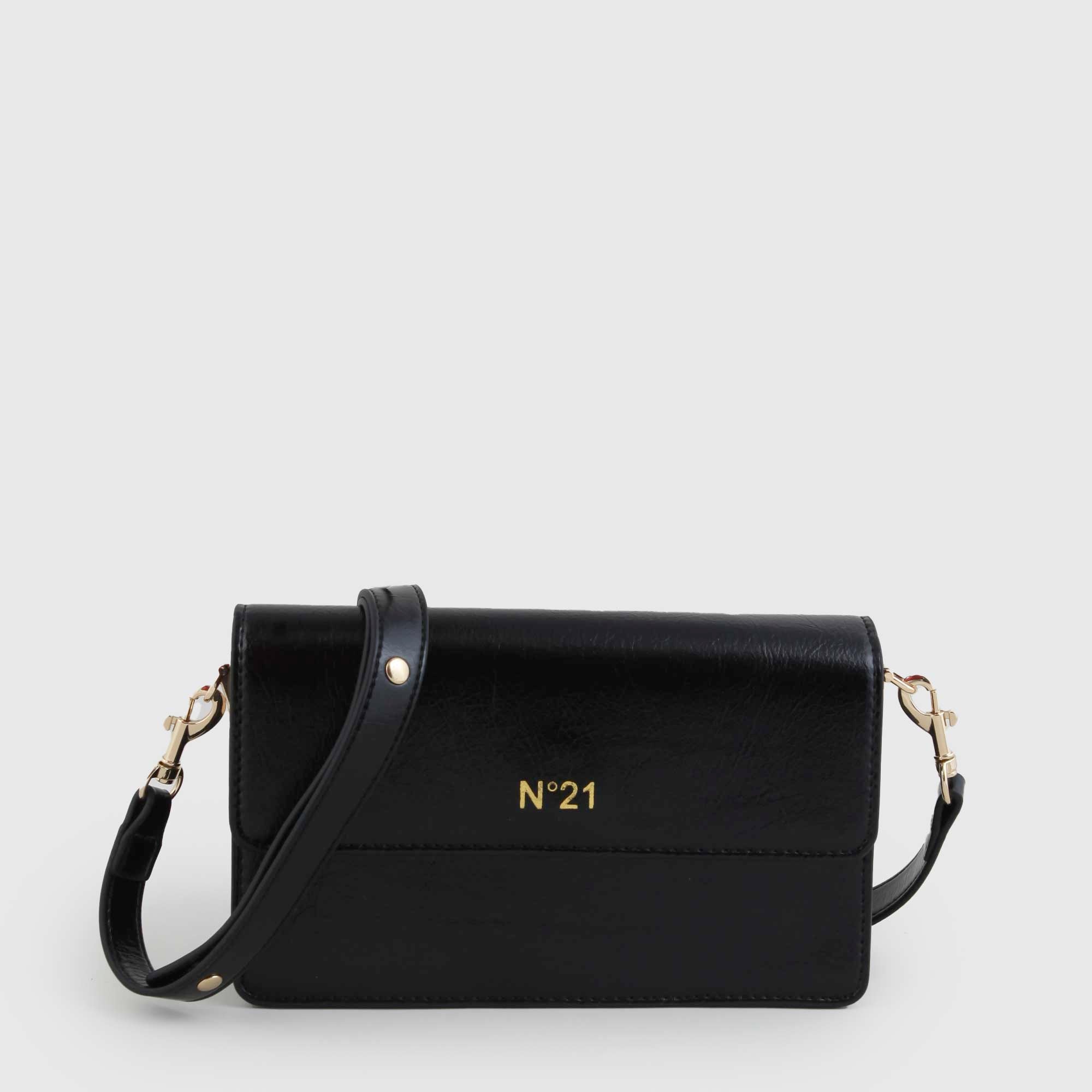 Borsa A Spalla Nera Con Logo Firmata N°21 - annameglio.com abbigliamento moda