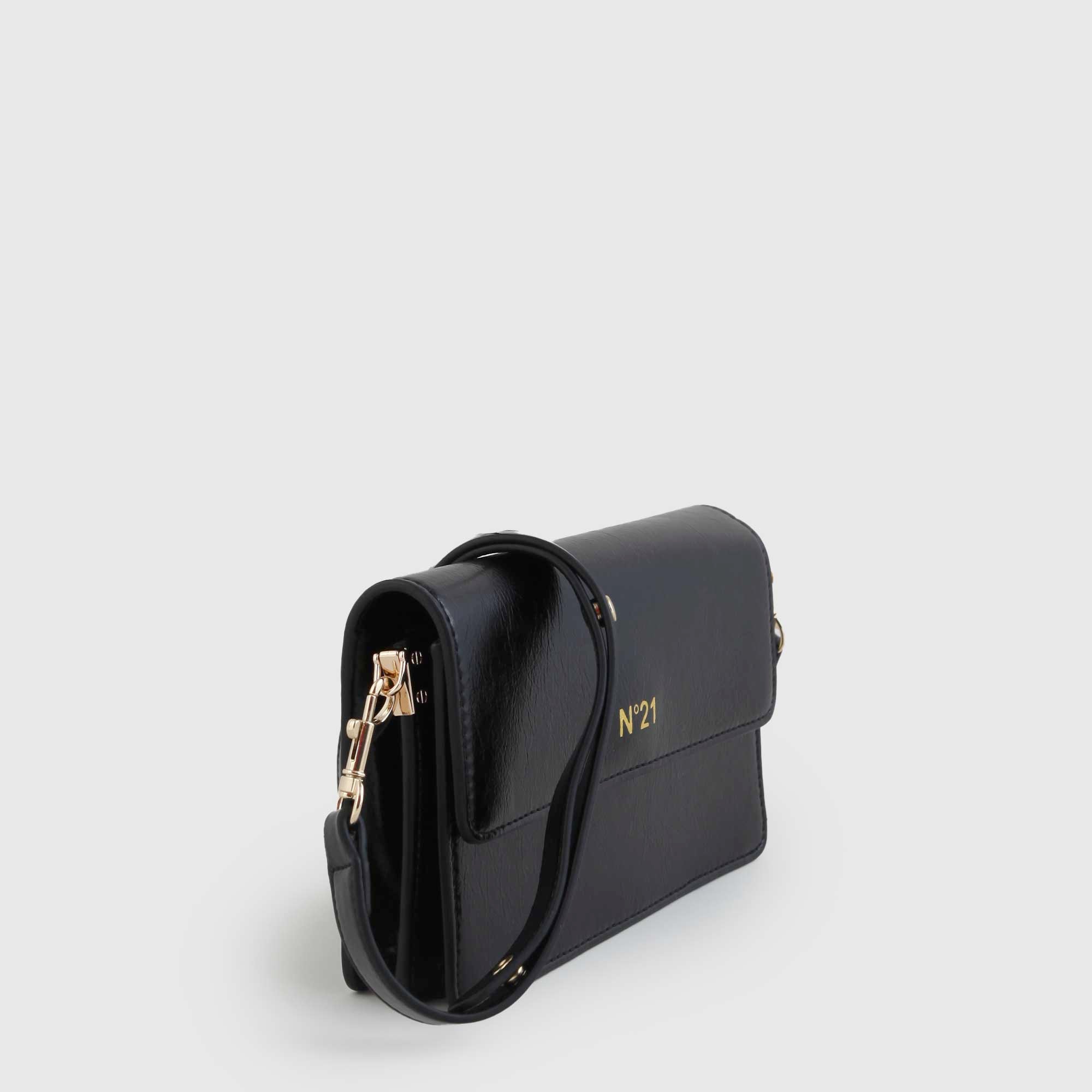 Borsa A Spalla Nera Con Logo Firmata N°21 - annameglio.com abbigliamento moda