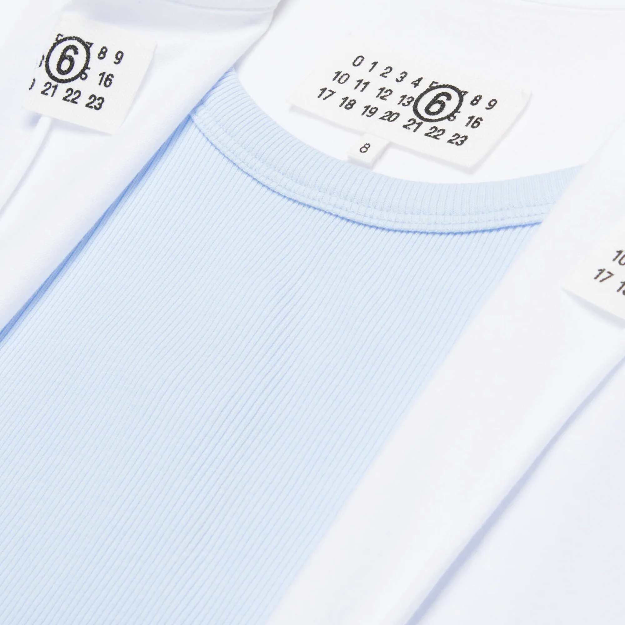 T-shirt Bianca E Celeste MM6 MAISON MARGELA - annameglio.com abbigliamento moda