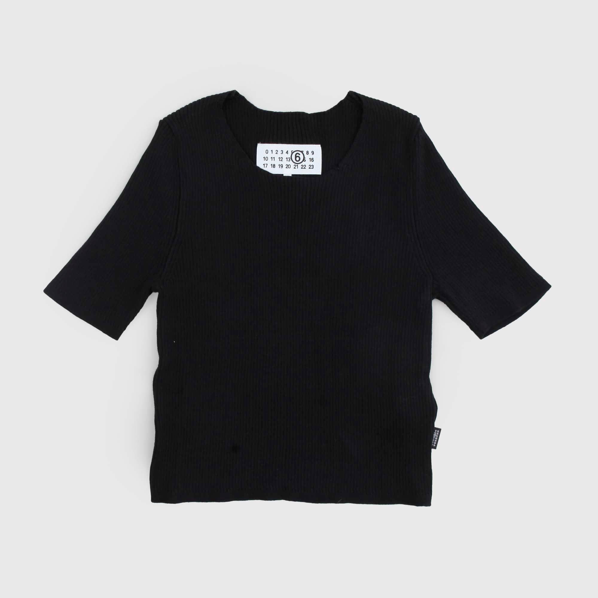 T-Shirt Nera Firmata Mm6 Maison Margela - annameglio.com abbigliamento moda