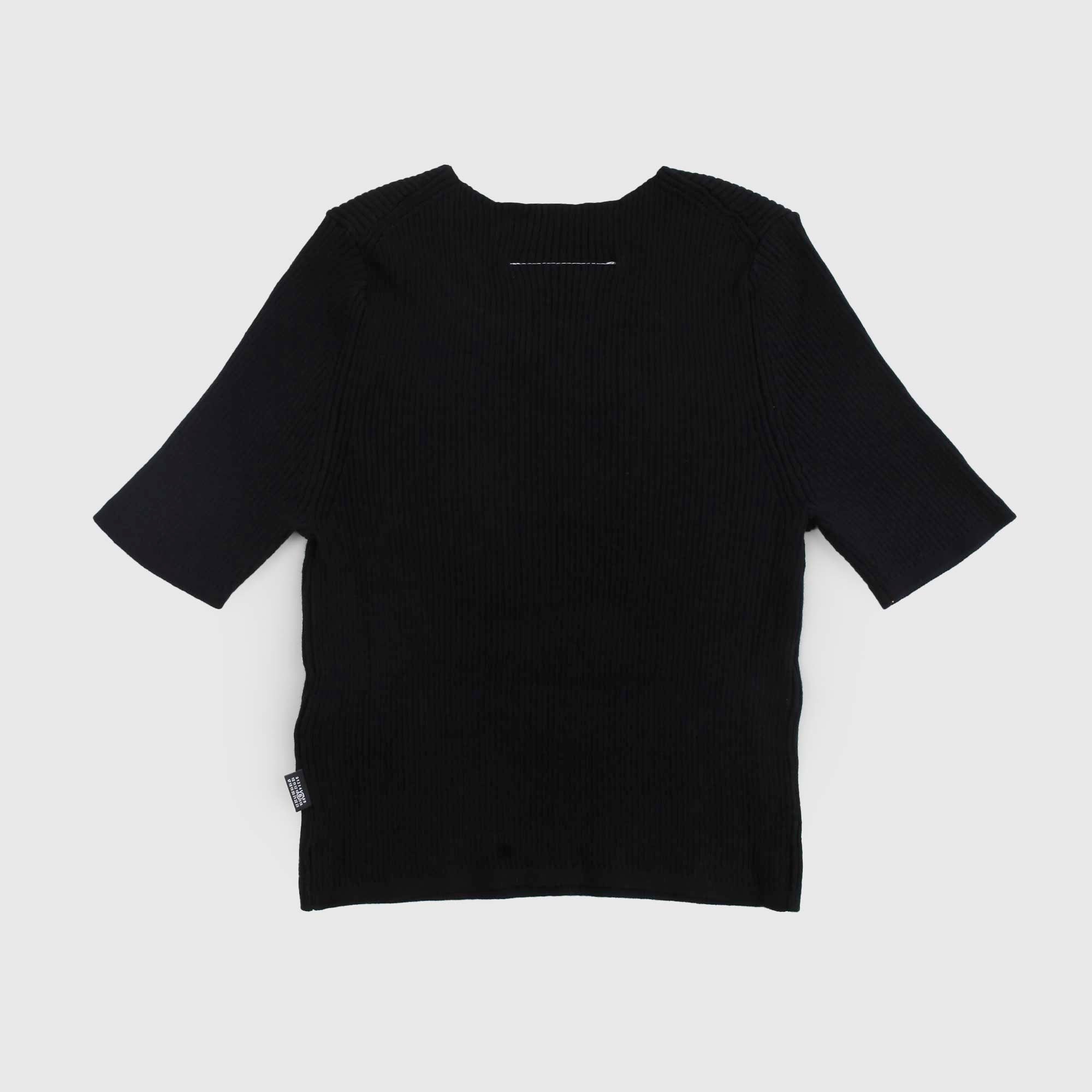 T-Shirt Nera Firmata Mm6 Maison Margela - annameglio.com abbigliamento moda