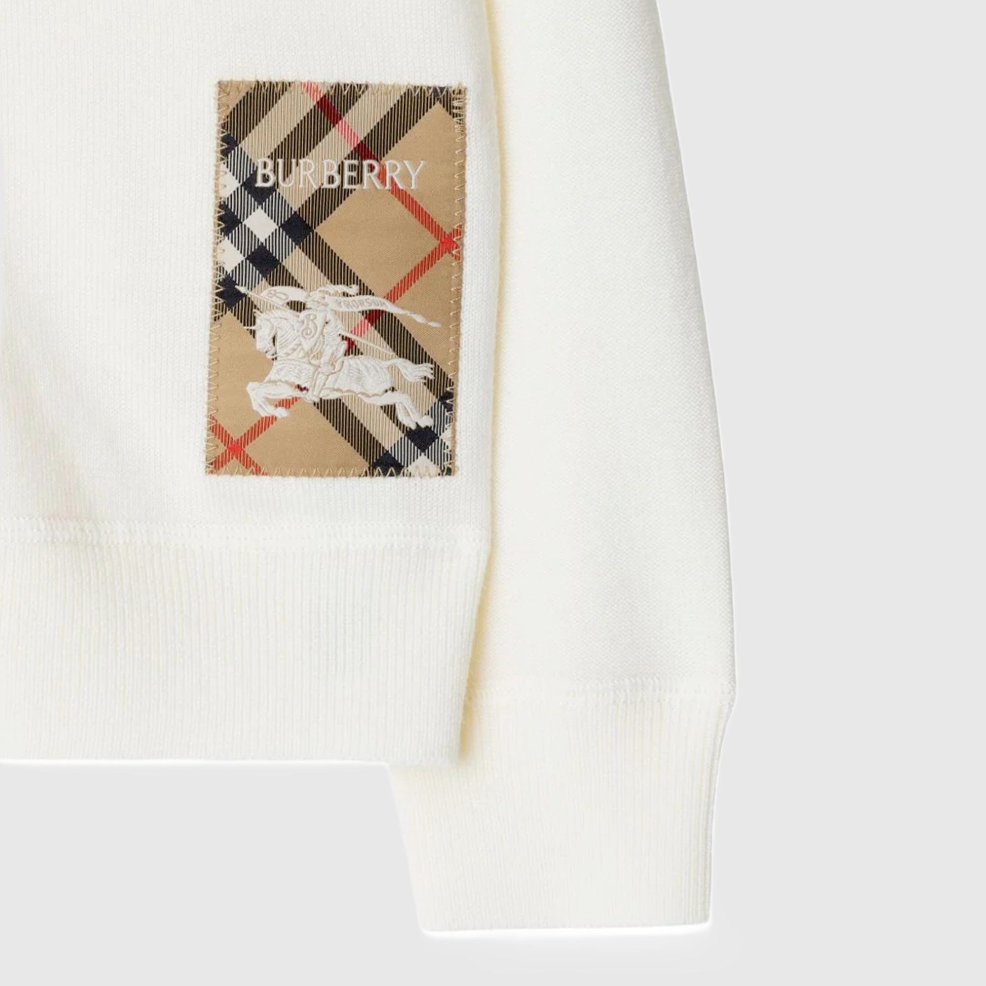 Cardigan Bianco Con Toppa Firmato BURBERRY - annameglio.com abbigliamento moda