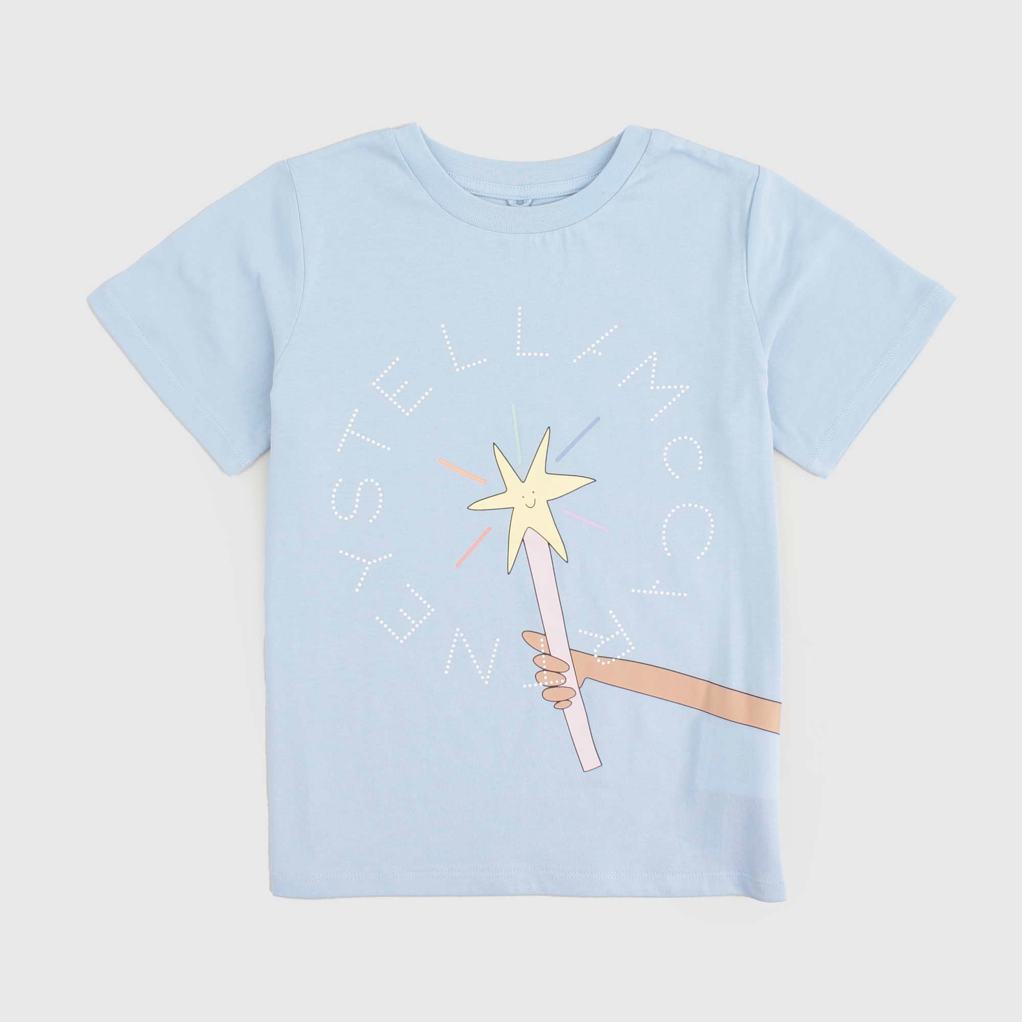 T-shirt Celeste Firmata STELLA MC CARTNEY - annameglio.com abbigliamento moda