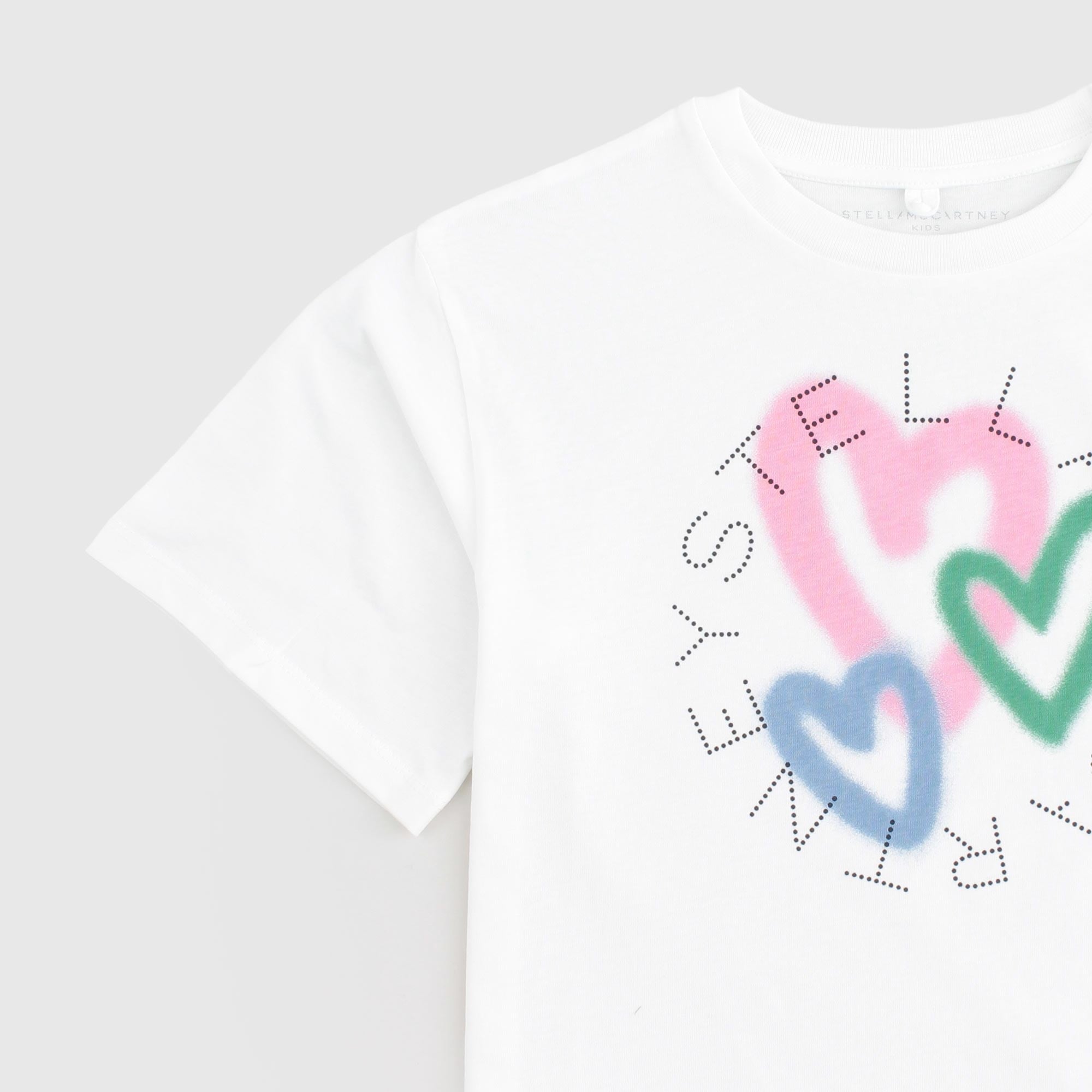 T-shirt Bianca Con Cuori Firmata STELLA MCCARTNEY - annameglio.com abbigliamento moda