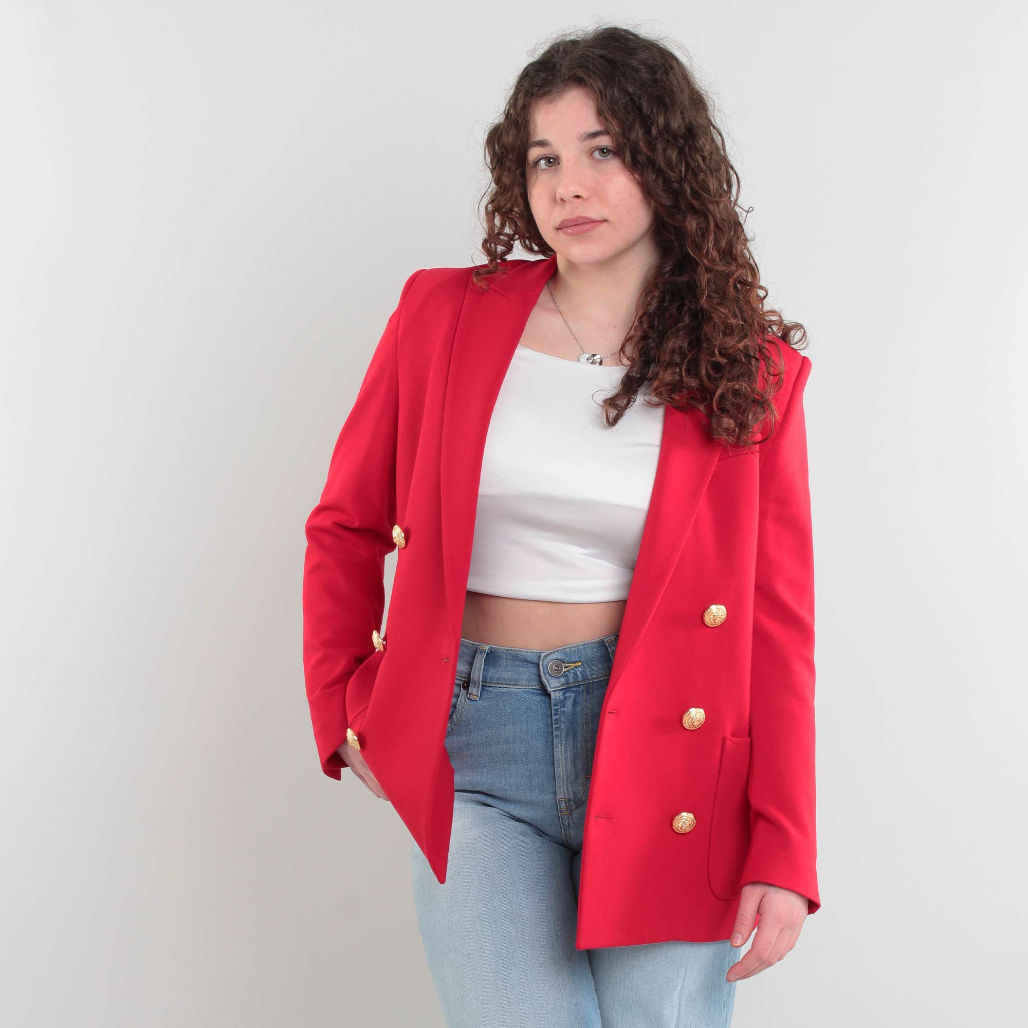 Giacca Doppiopetto Rossa Firmata BALMAIN - annameglio.com abbigliamento moda