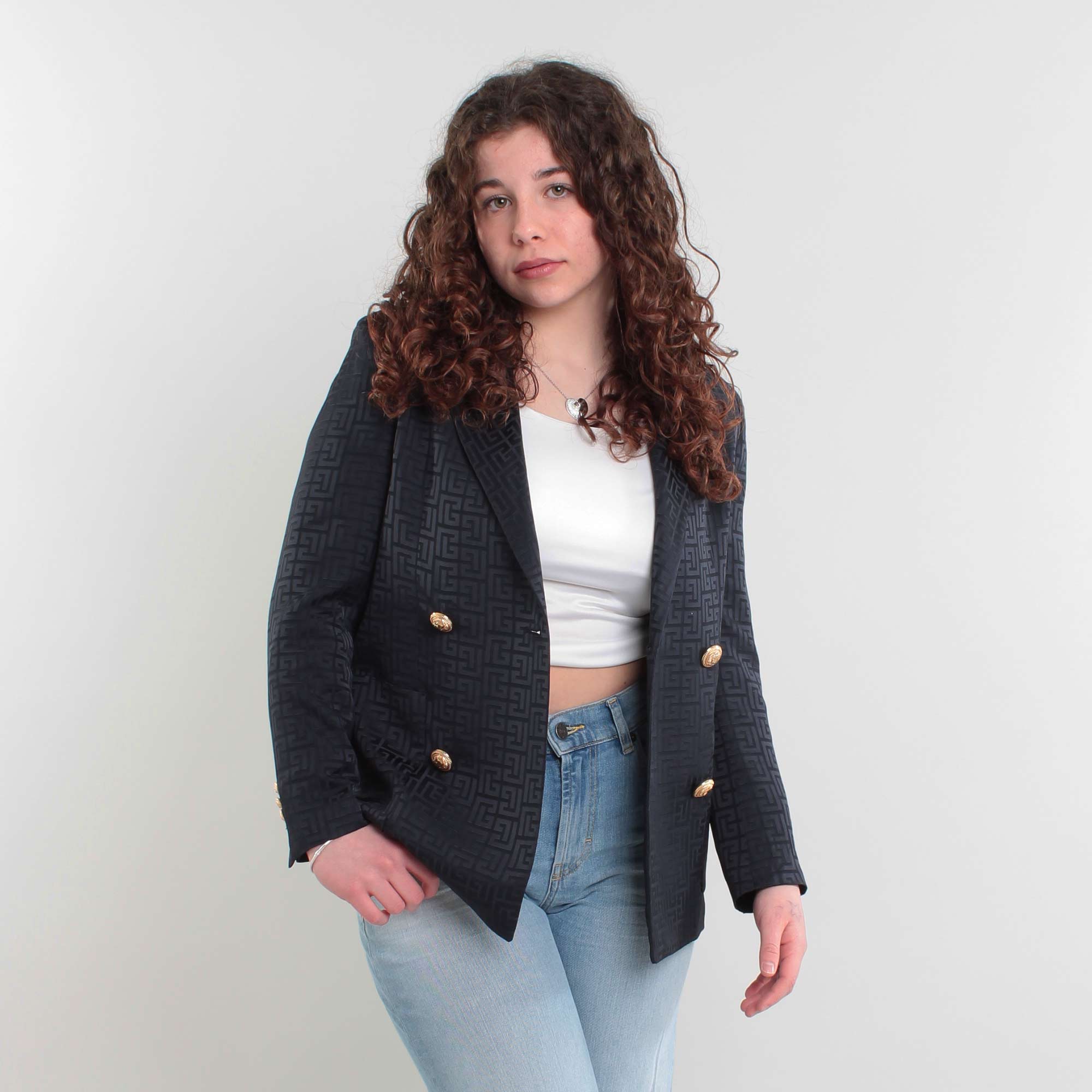 Blazer Con Monogramma Firmato BALMAIN - annameglio.com abbigliamento moda