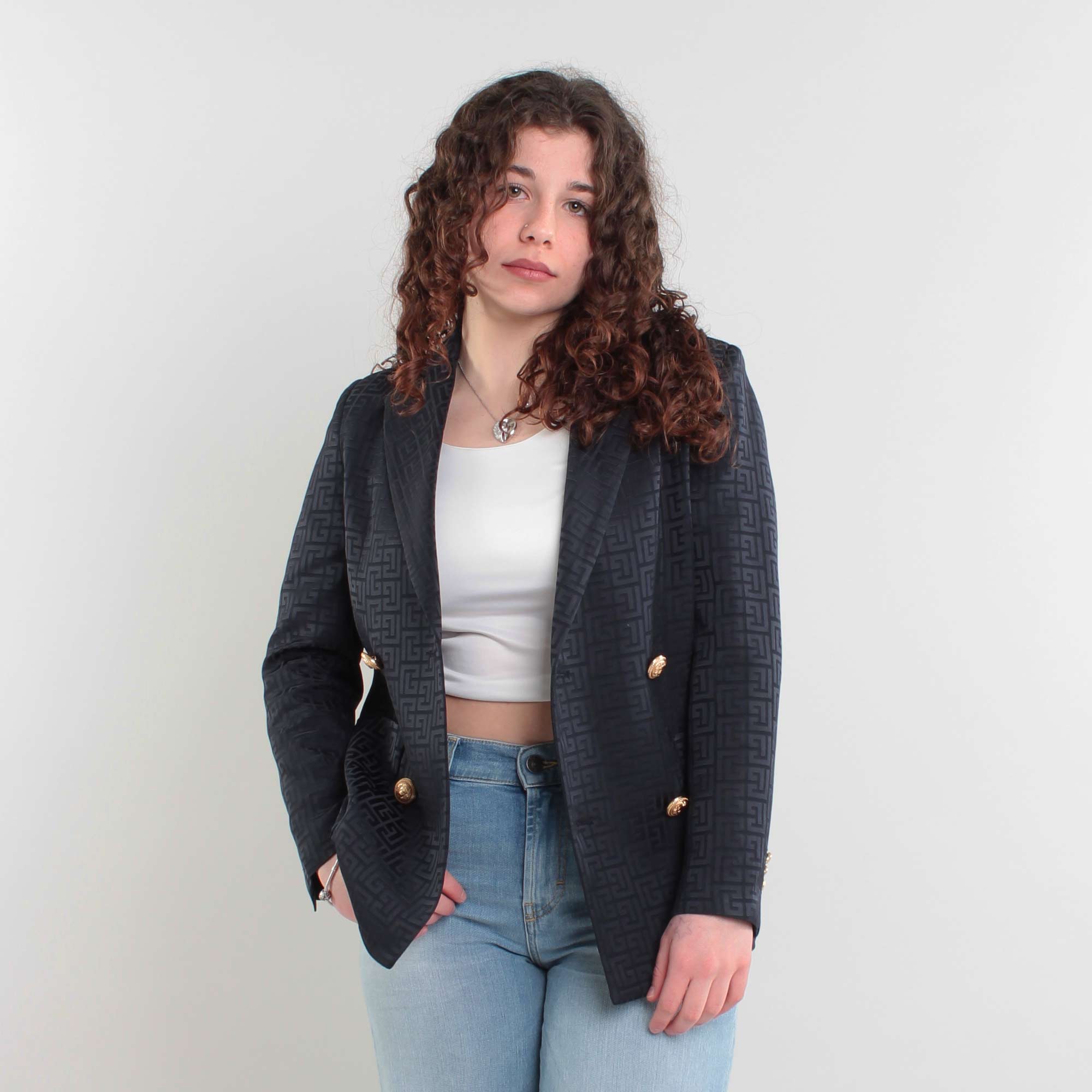 Blazer Con Monogramma Firmato BALMAIN - annameglio.com abbigliamento moda