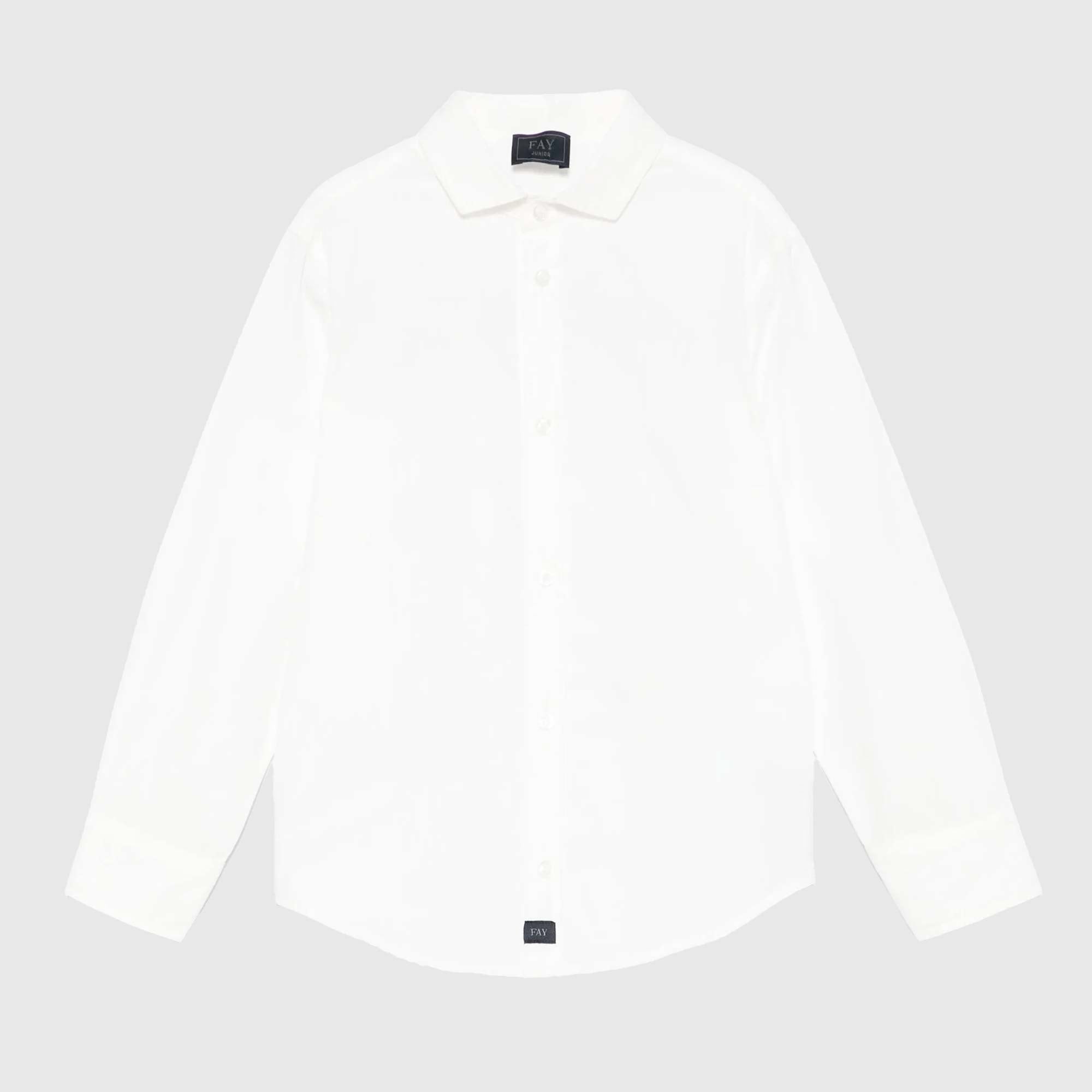 Camicia In Popeline Bianca Firmata FAY JUNIOR - annameglio.com abbigliamento moda