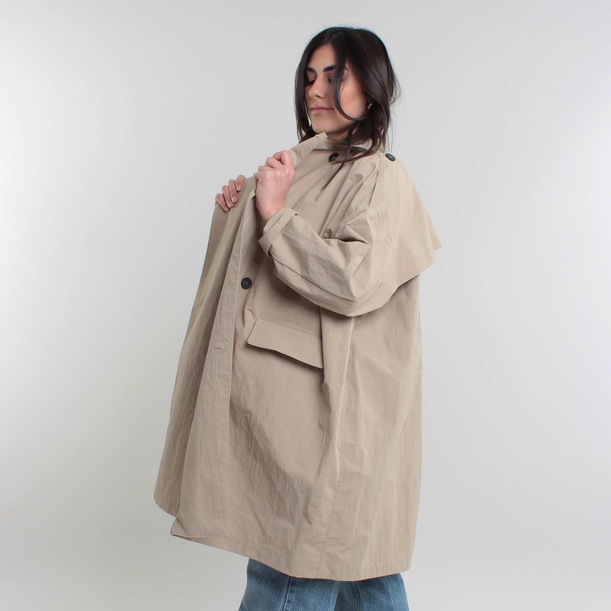 Trench Beige Lungo Firmato DOUUOD - annameglio.com abbigliamento moda