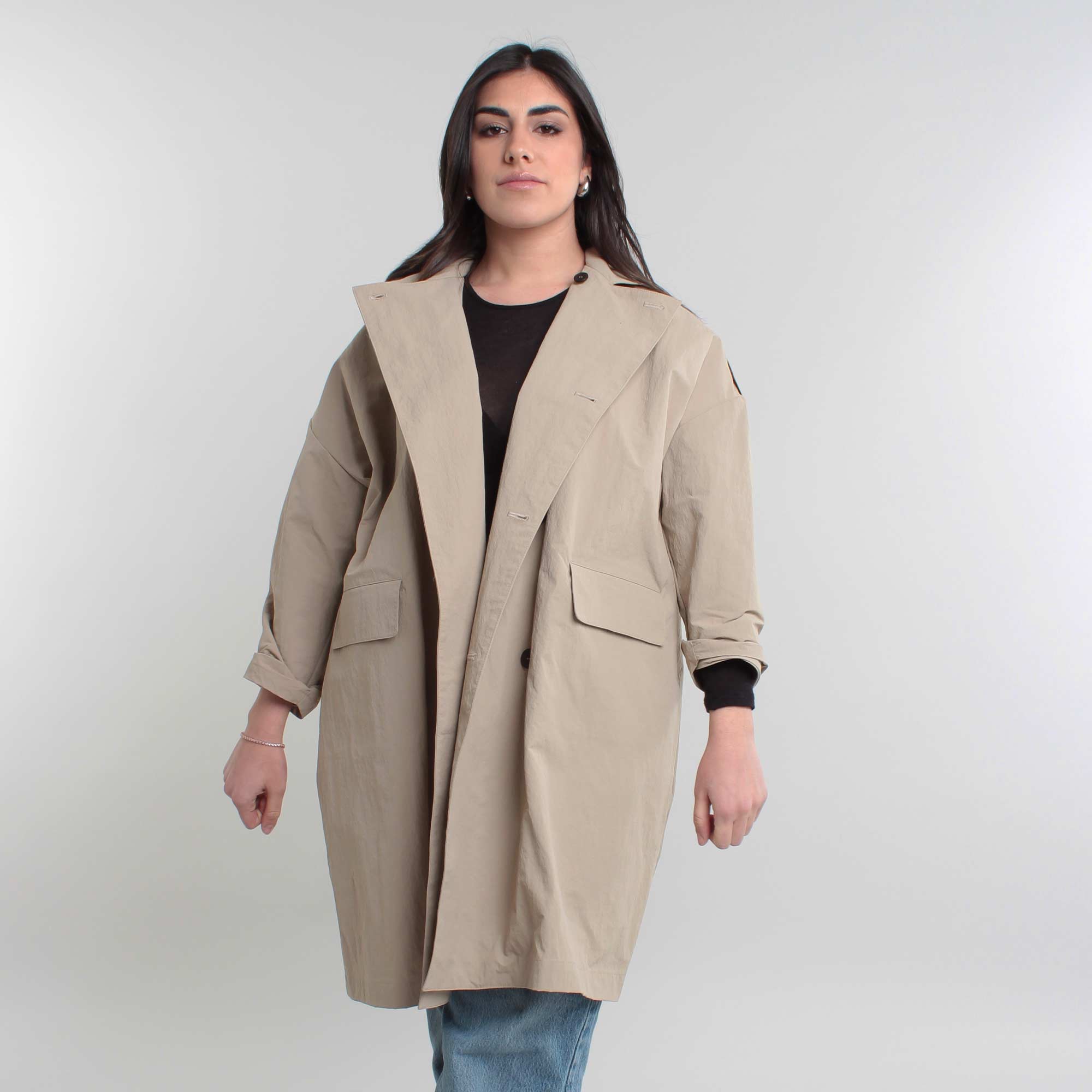 Trench Beige Lungo Firmato DOUUOD - annameglio.com abbigliamento moda