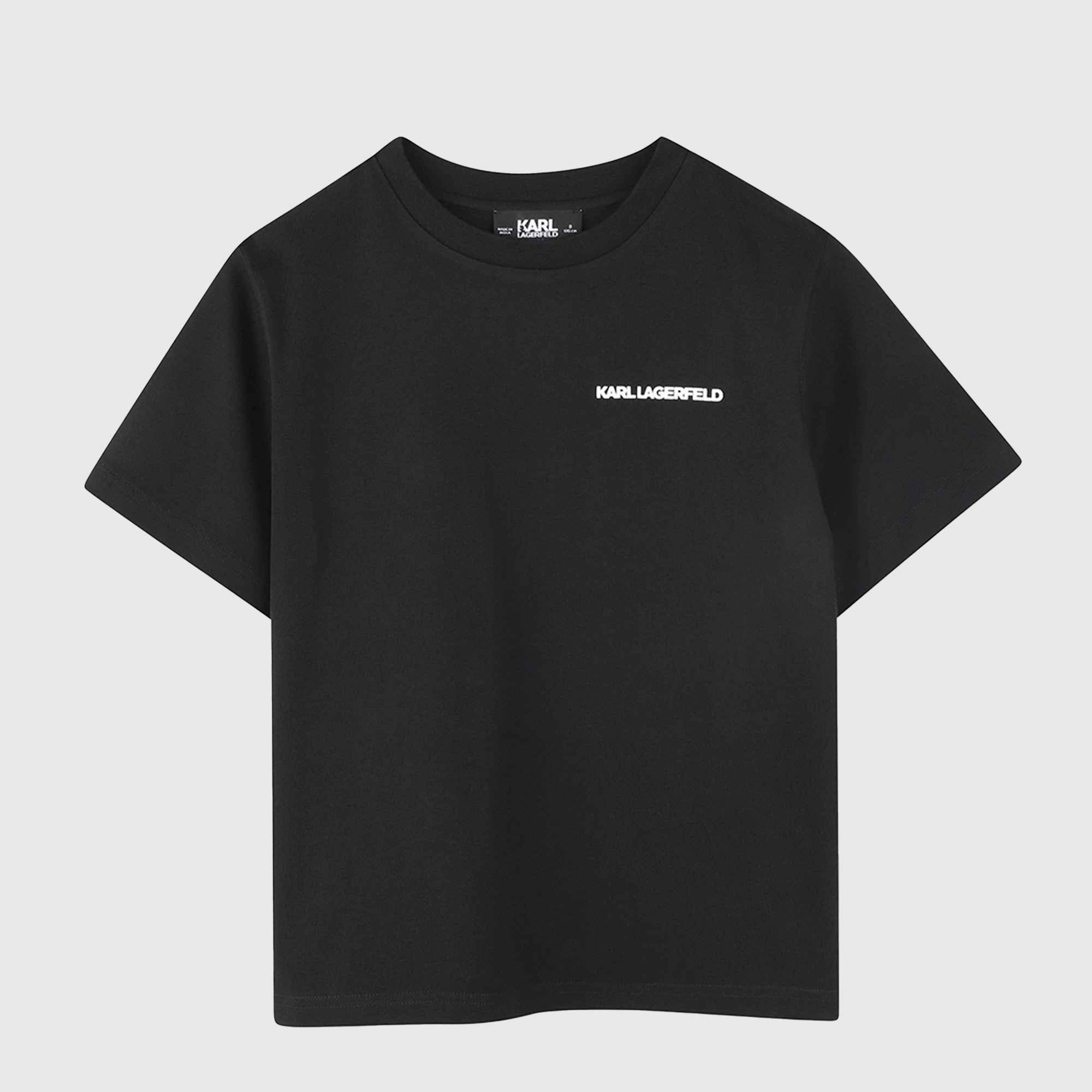 T-shirt Nera Con Stampa Firmata KARL LAGERFELD - annameglio.com abbigliamento moda