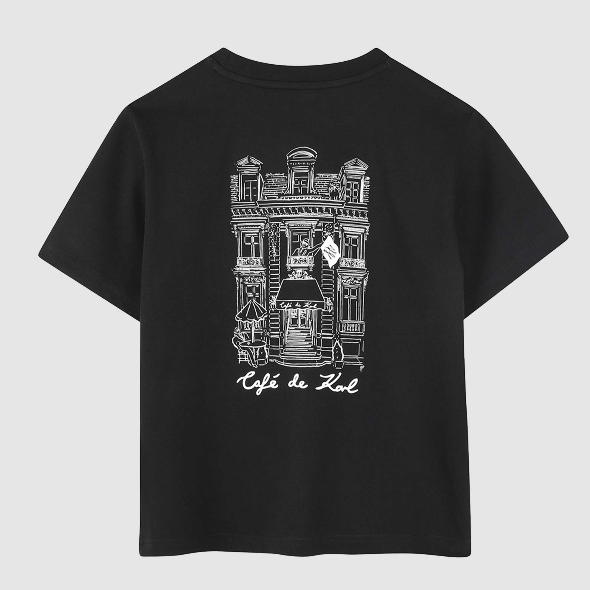 T-shirt Nera Con Stampa Firmata KARL LAGERFELD - annameglio.com abbigliamento moda