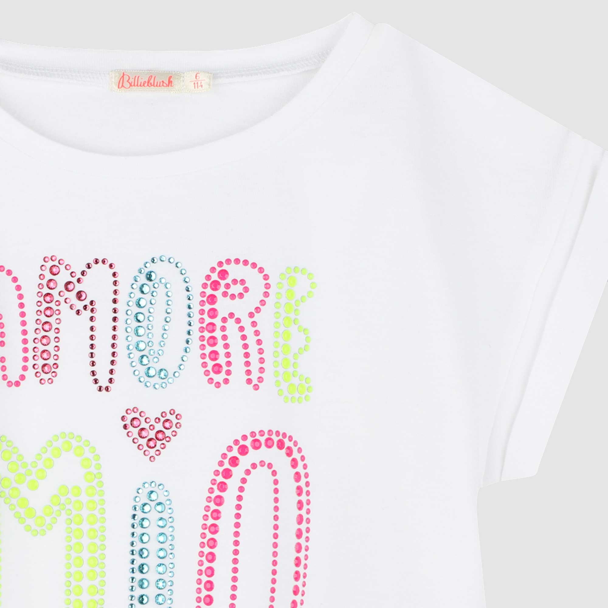 T-shirt Manica Corta Bianca Firmata BILLIEBLUSH - annameglio.com abbigliamento moda