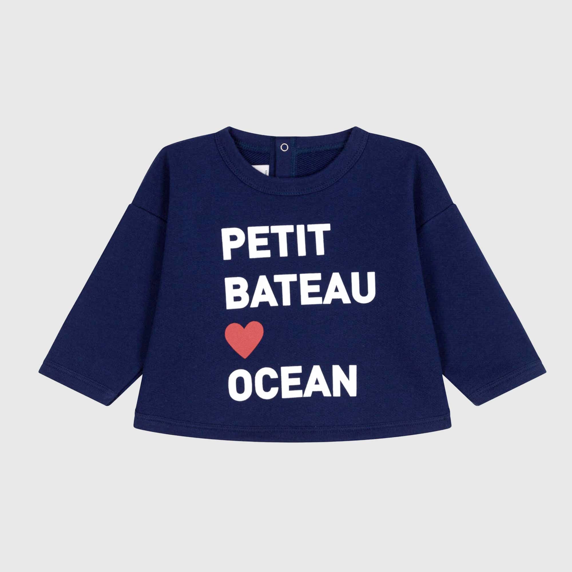 Felpa Blu New Born Firmata PETIT BATEAU - annameglio.com abbigliamento moda