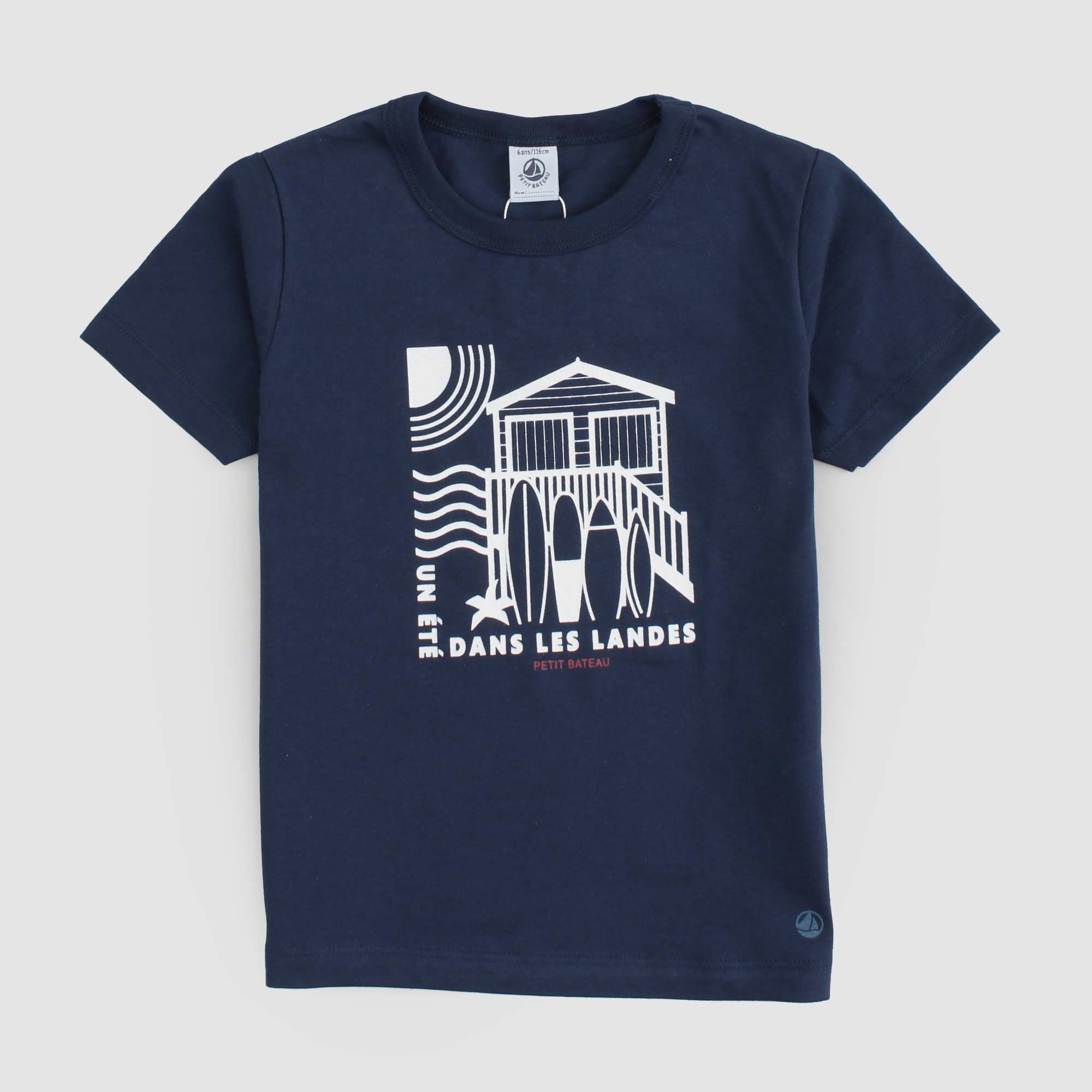 T-shirt Blu Con Stampa Firmata PETIT BATEAU - annameglio.com abbigliamento moda