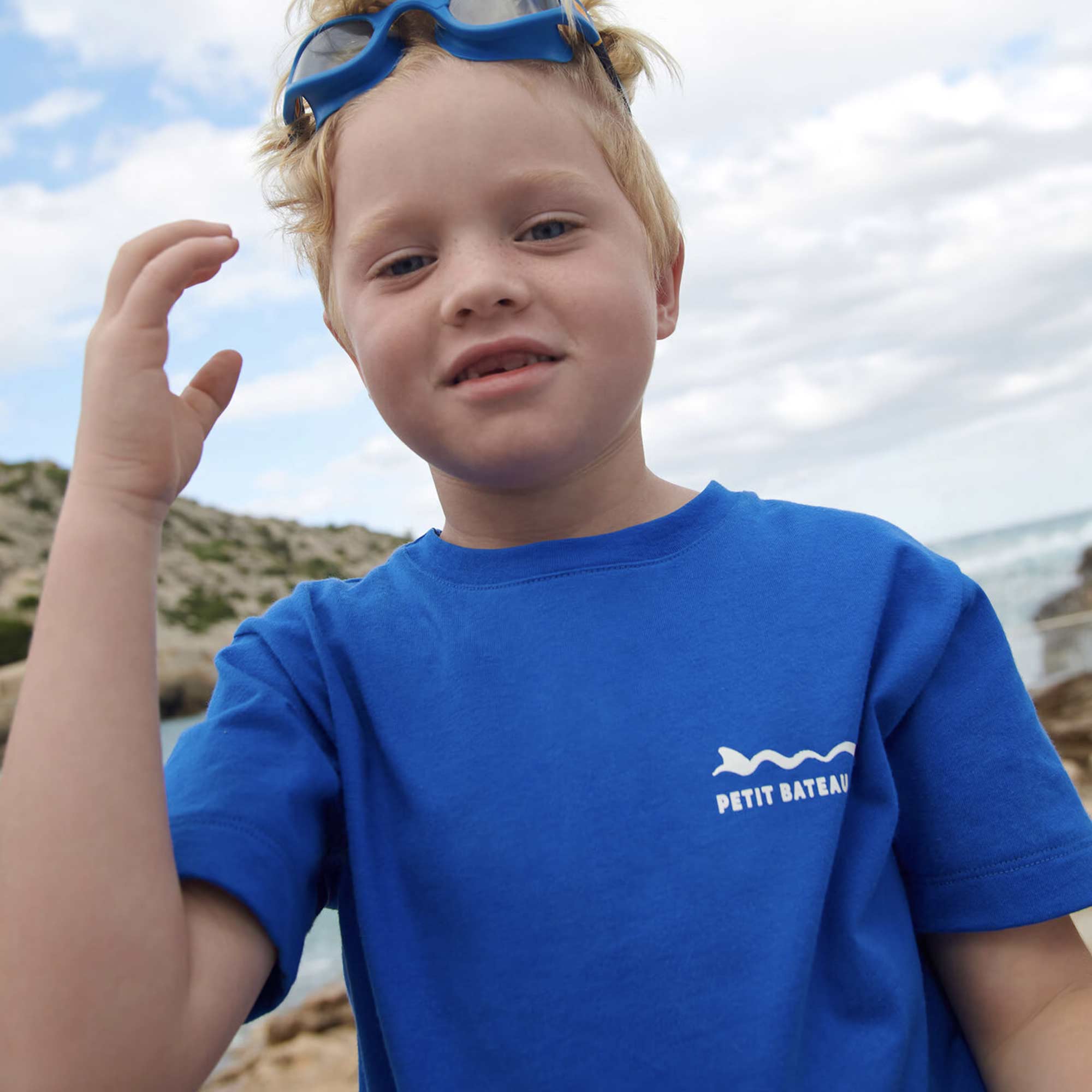 T-shirt Maniche Corte Blu Firmata PETIT BATEAU - annameglio.com abbigliamento moda