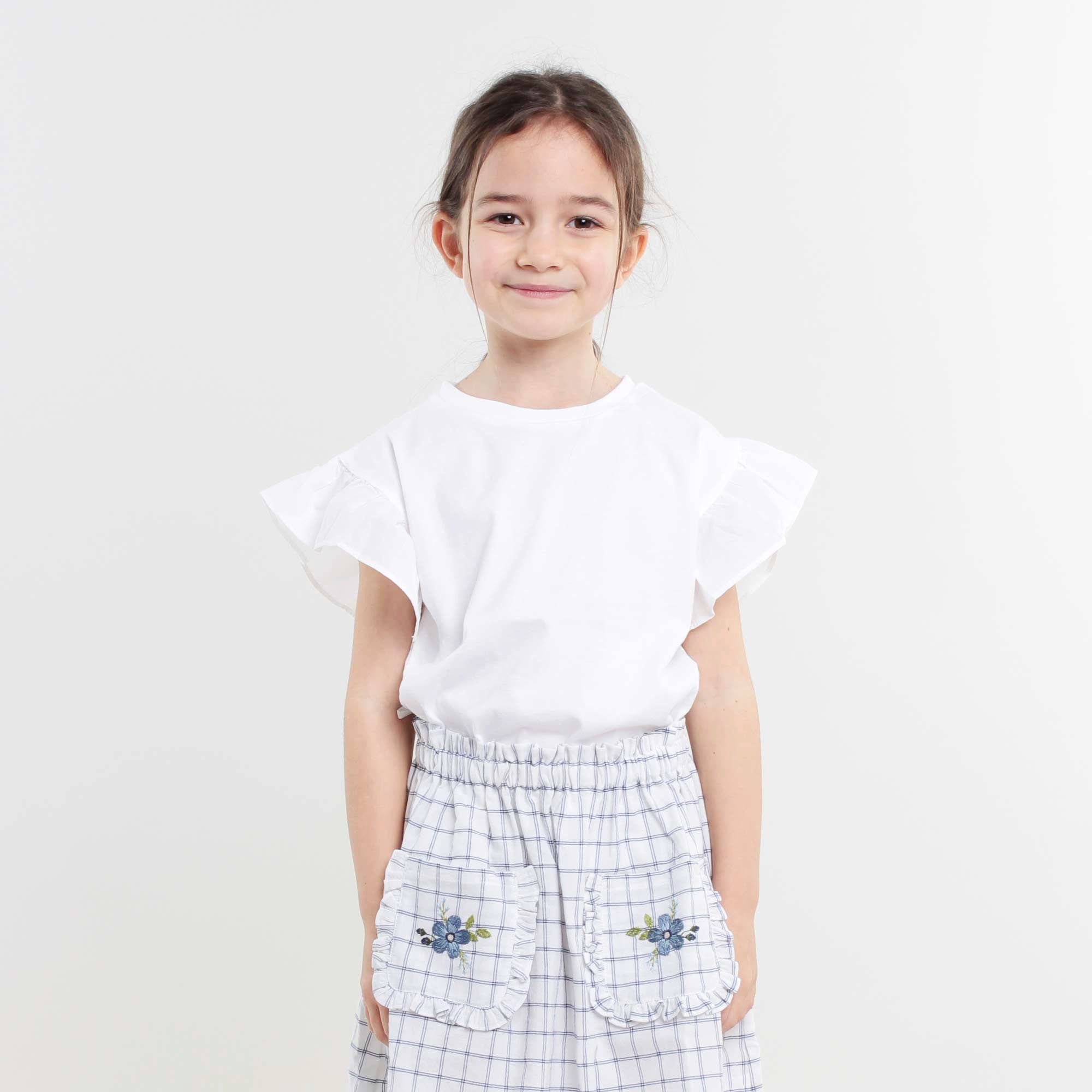 T-shirt Bianca Con Volant Firmata BABE & TESS - annameglio.com abbigliamento moda