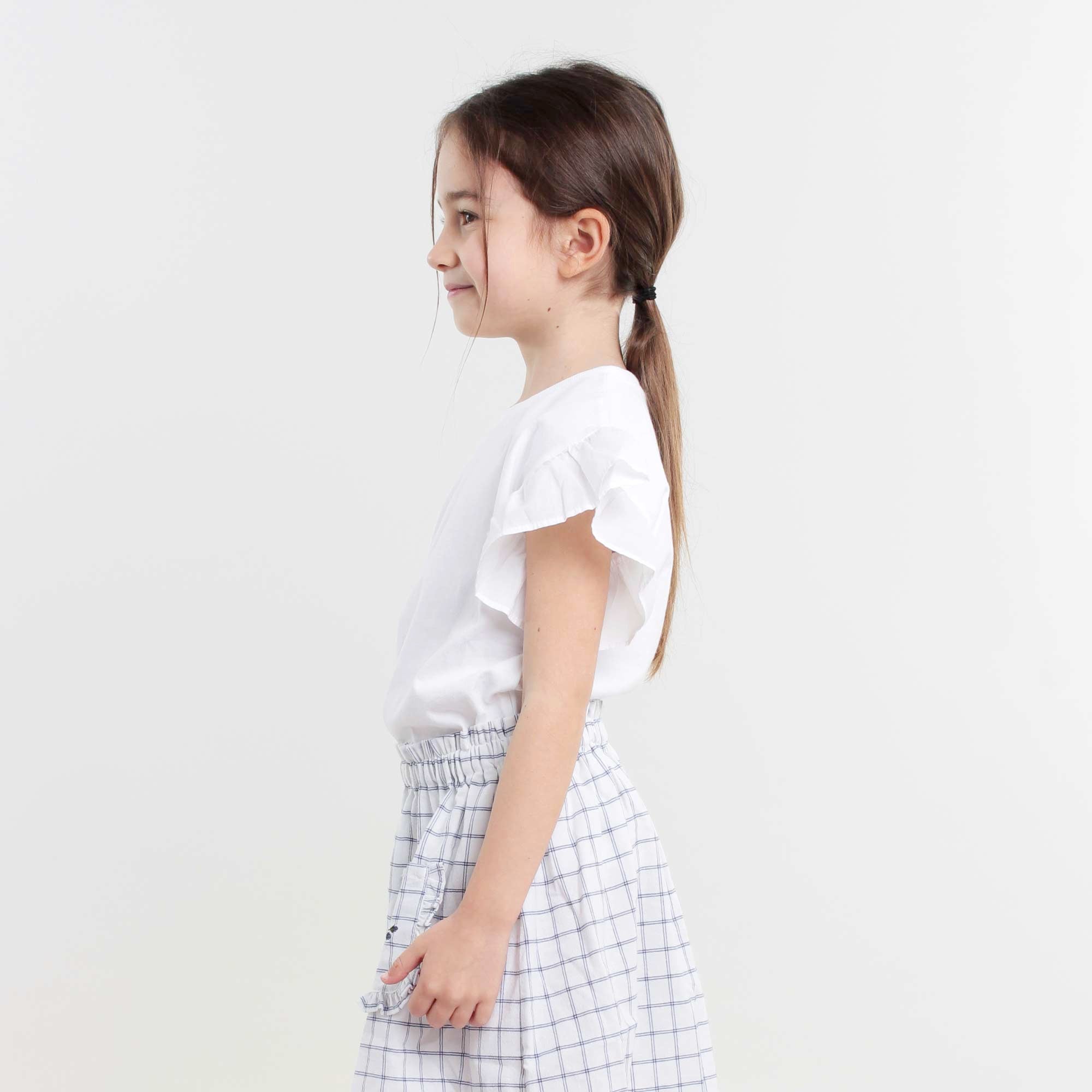 T-shirt Bianca Con Volant Firmata BABE & TESS - annameglio.com abbigliamento moda