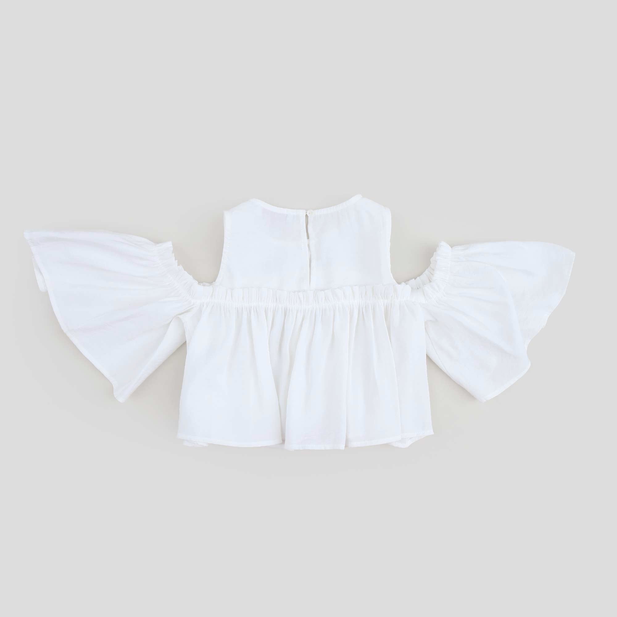 Top Bianco Con Manica Scesa Firmato MONNALISA - annameglio.com abbigliamento moda