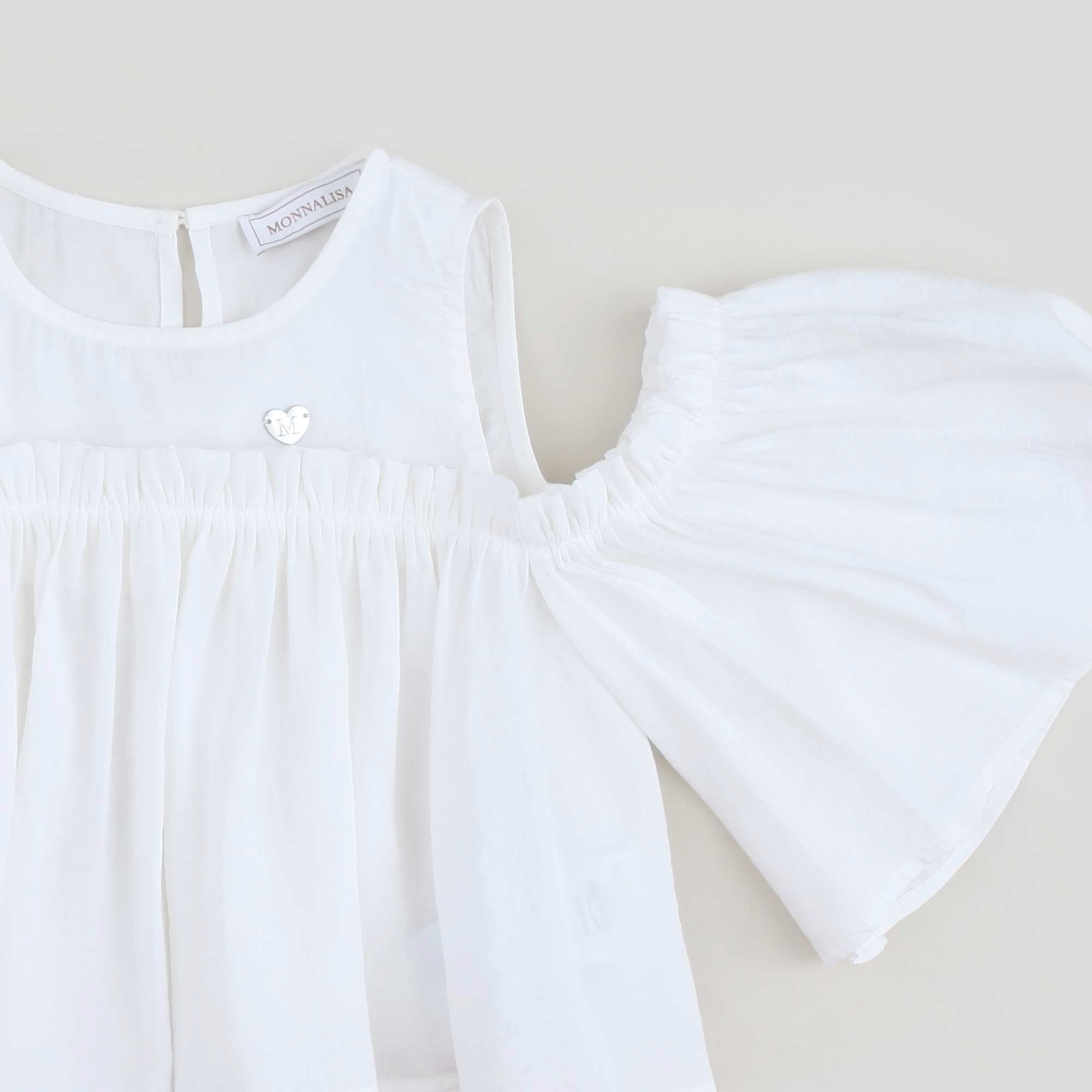 Top Bianco Con Manica Scesa Firmato MONNALISA - annameglio.com abbigliamento moda