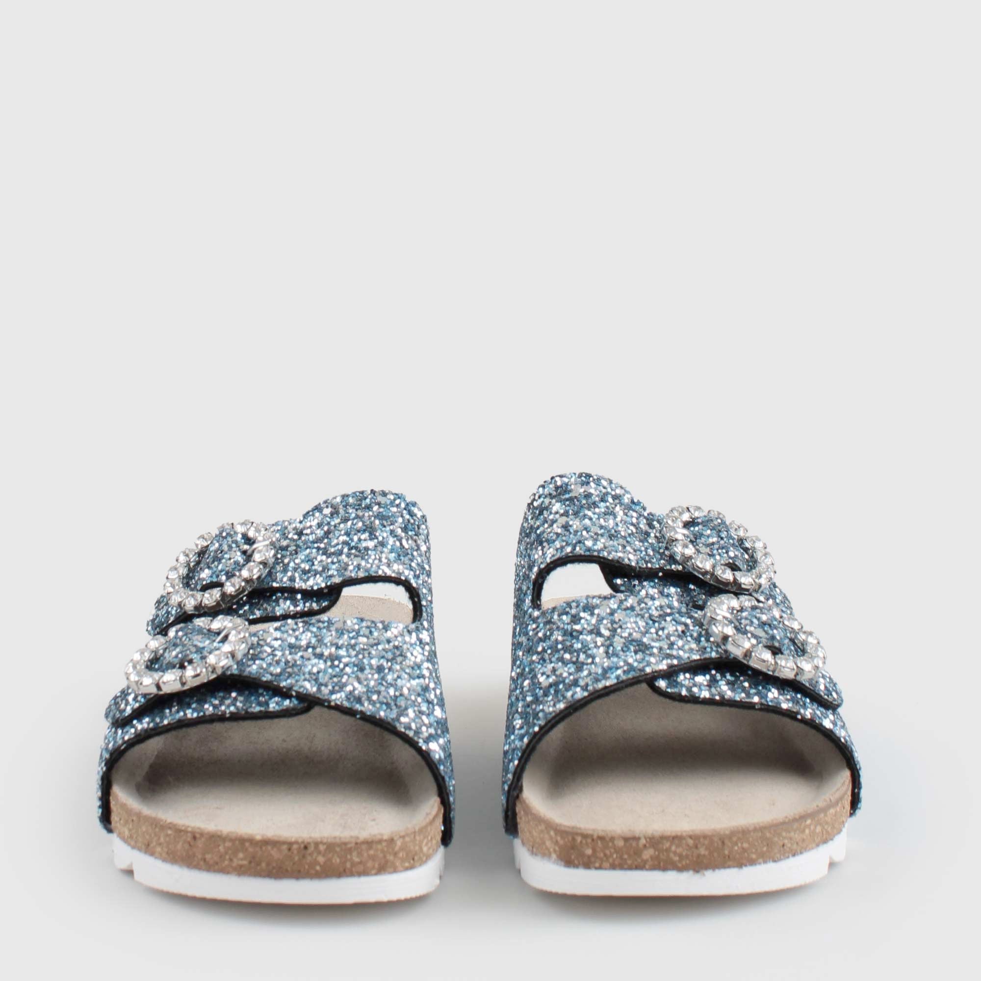 Ciabatte Blu Glitterate Firmate MONNALISA - annameglio.com abbigliamento moda