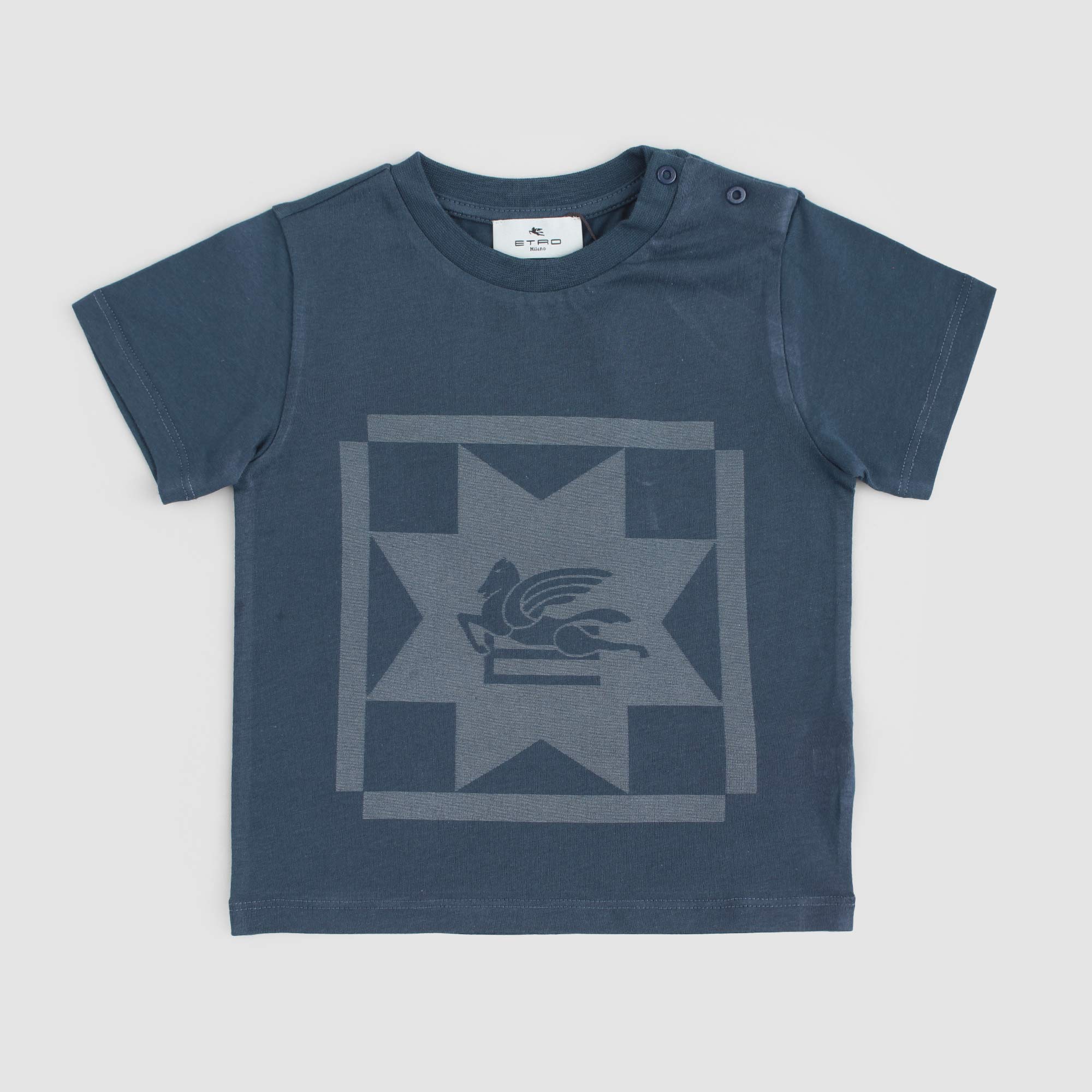 T-shirt Blu Carta Da Zucchero Firmata ETRO - annameglio.com abbigliamento moda