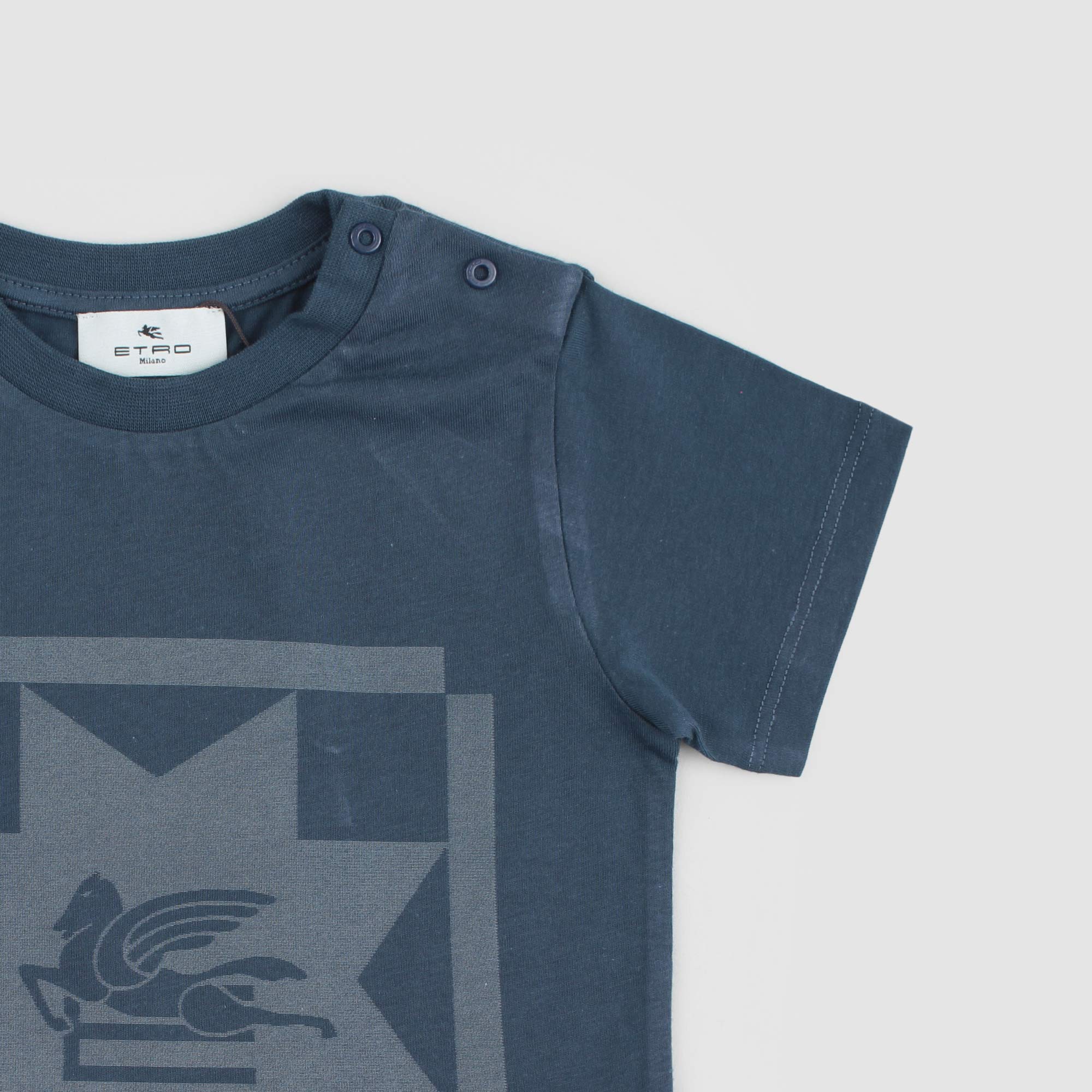 T-shirt Blu Carta Da Zucchero Firmata ETRO - annameglio.com abbigliamento moda