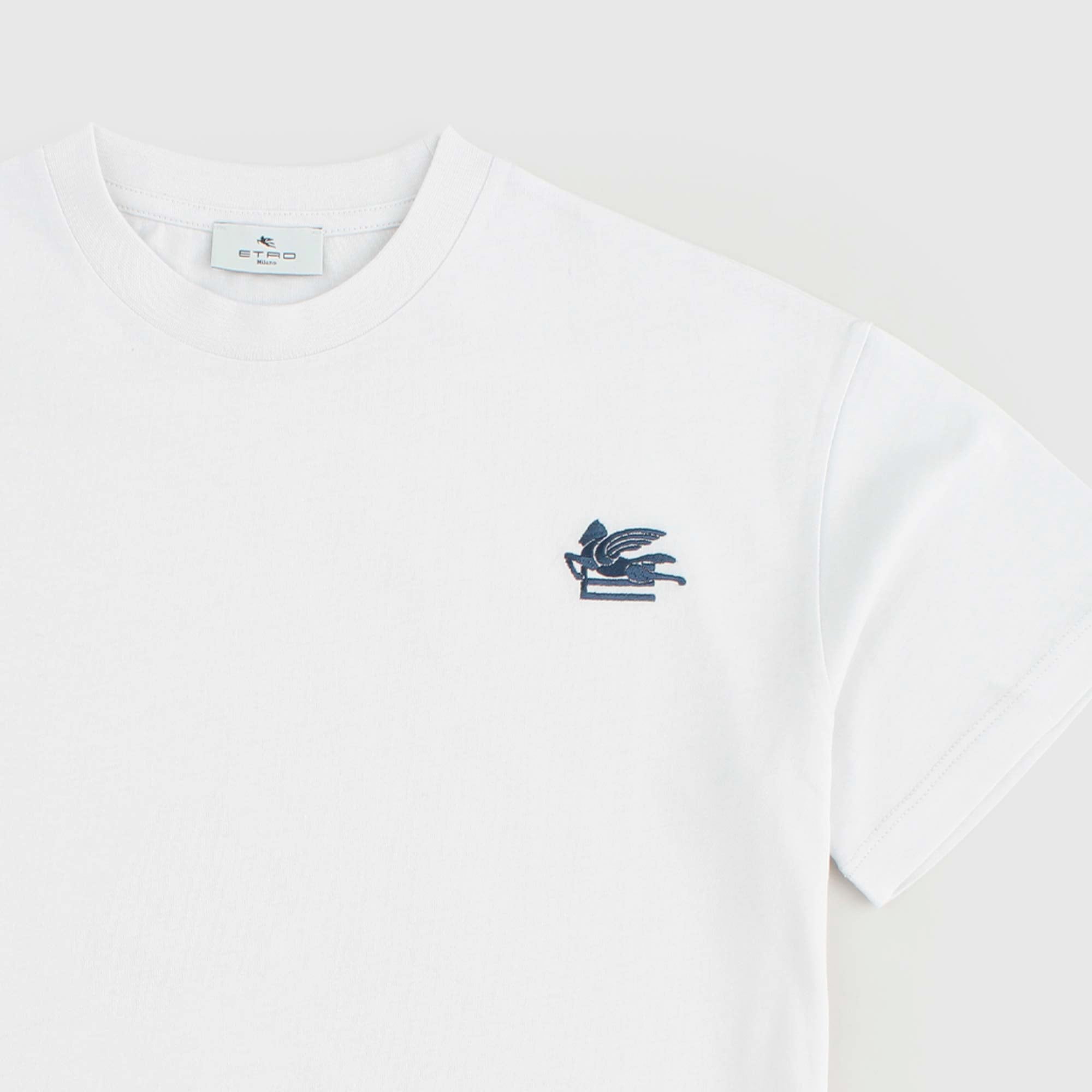 T-shirt Bianca Con Logo Firmata ETRO - annameglio.com abbigliamento moda