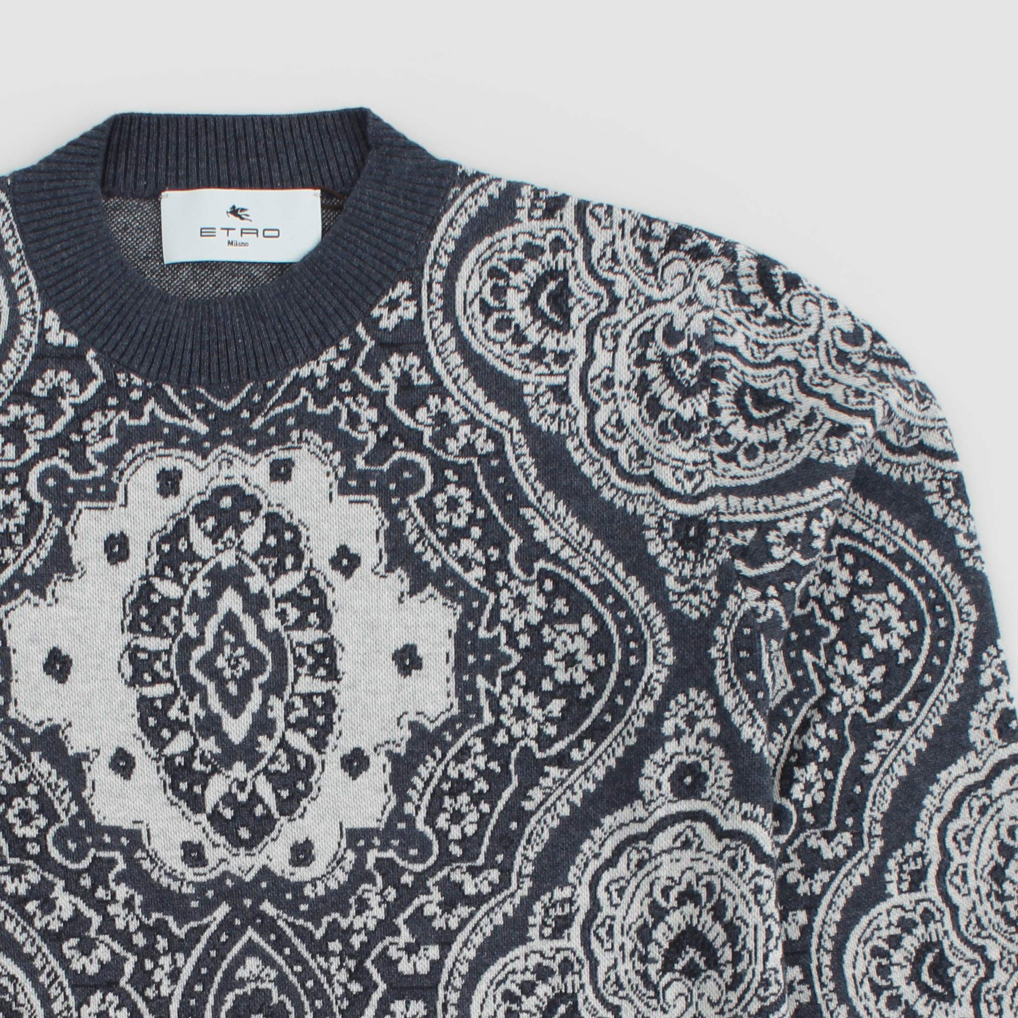 Maglioncino fantasia bianco e blu ETRO - annameglio.com abbigliamento moda