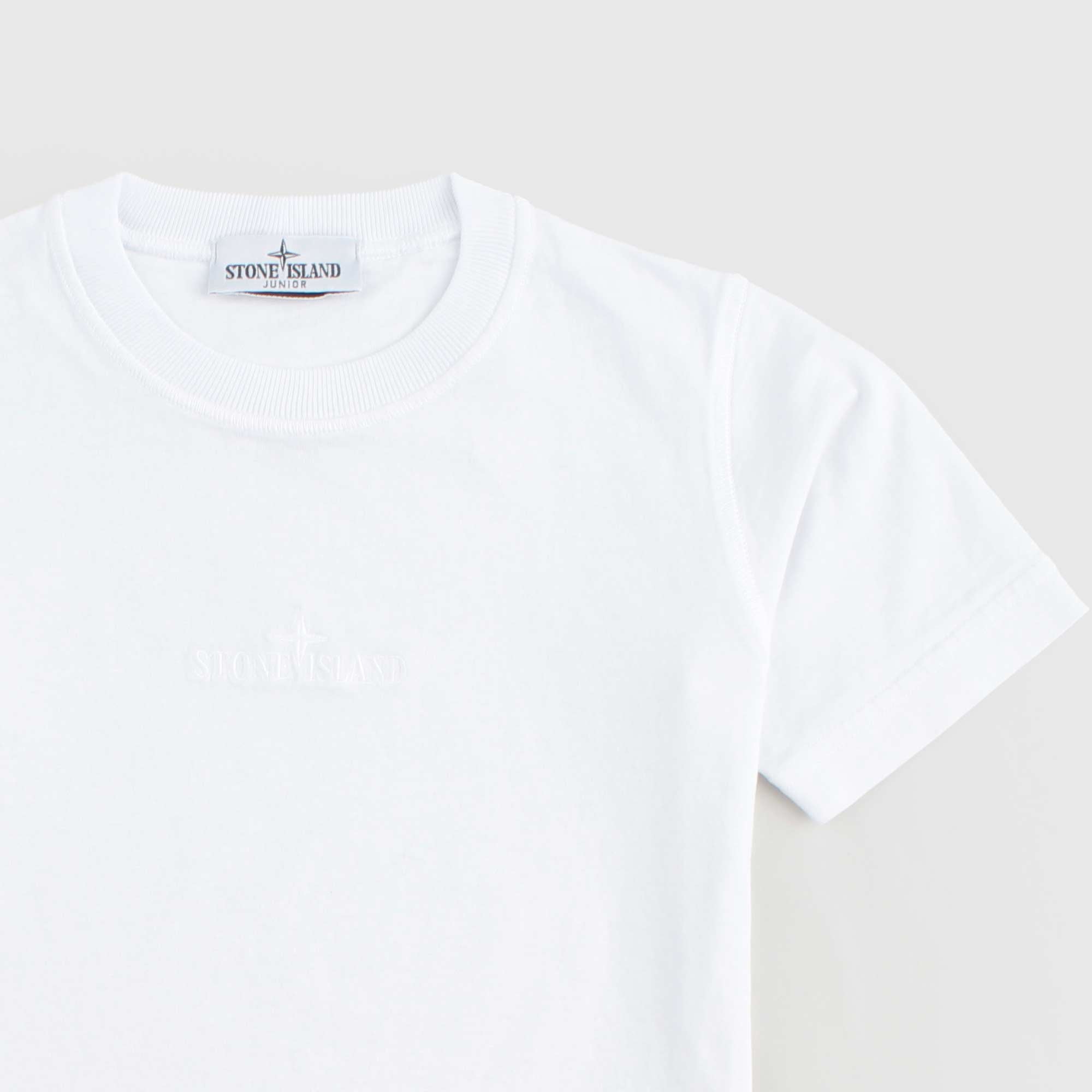 T-shirt Bianca Iconica Firmata STONE ISLAND - annameglio.com abbigliamento moda