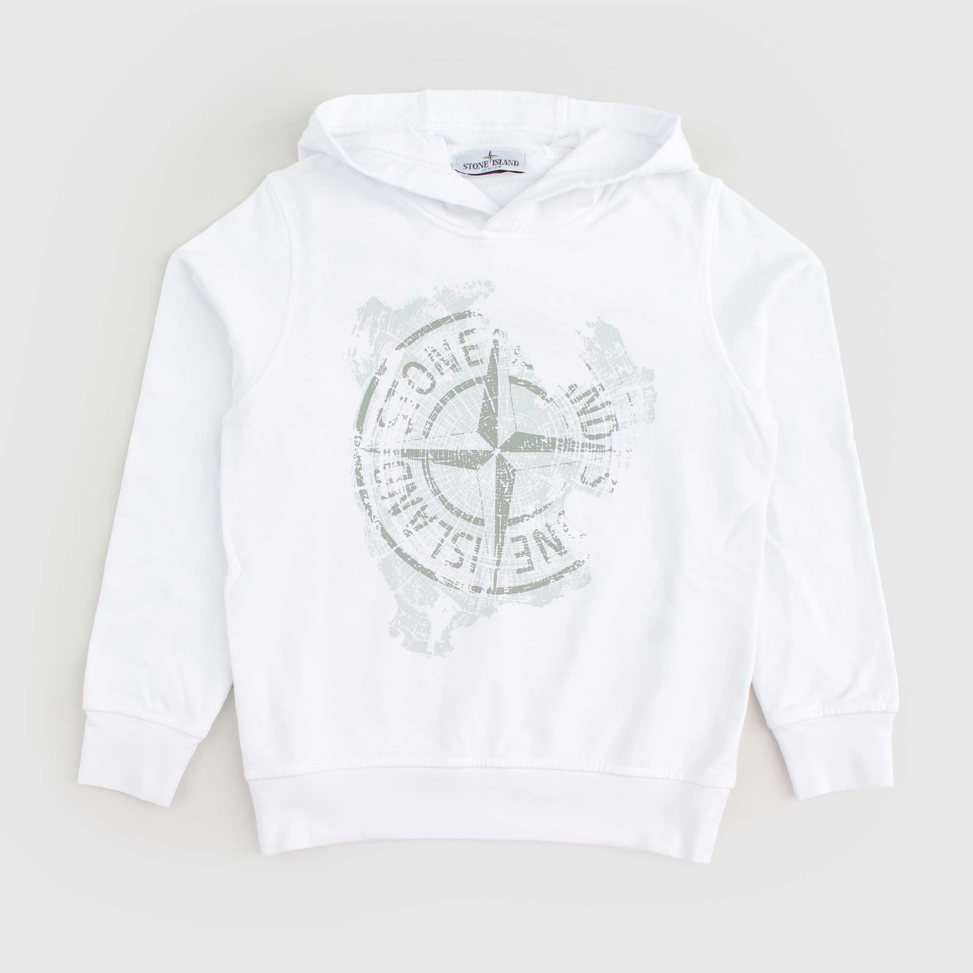 Felpa Bianca Junior Firmata STONE ISLAND - annameglio.com abbigliamento moda