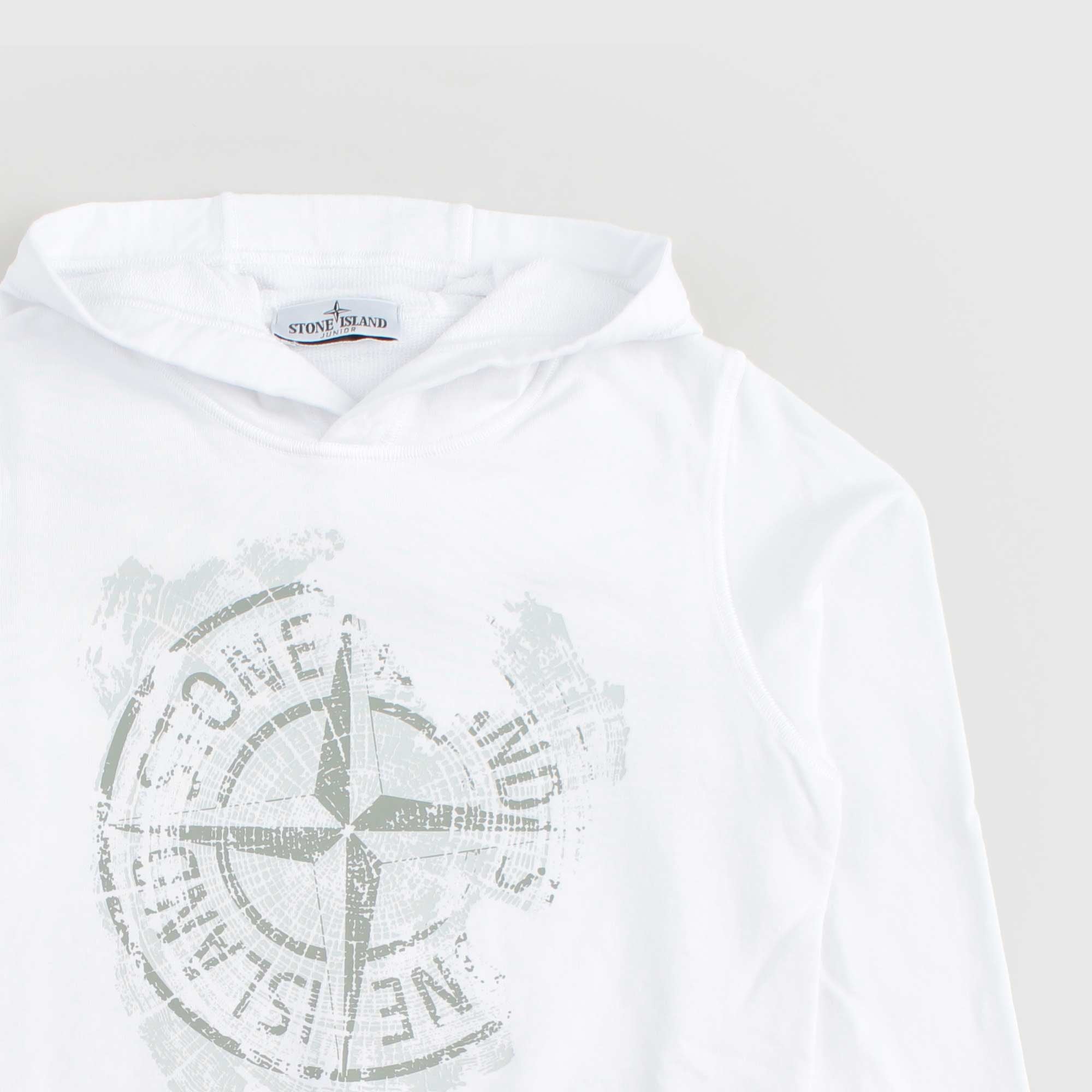 Felpa Bianca Junior Firmata STONE ISLAND - annameglio.com abbigliamento moda