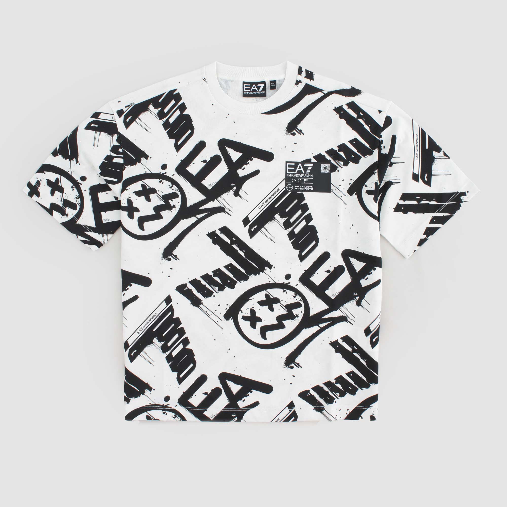 T-shirt Con Logo All-Over Firmata EA7 - annameglio.com abbigliamento moda