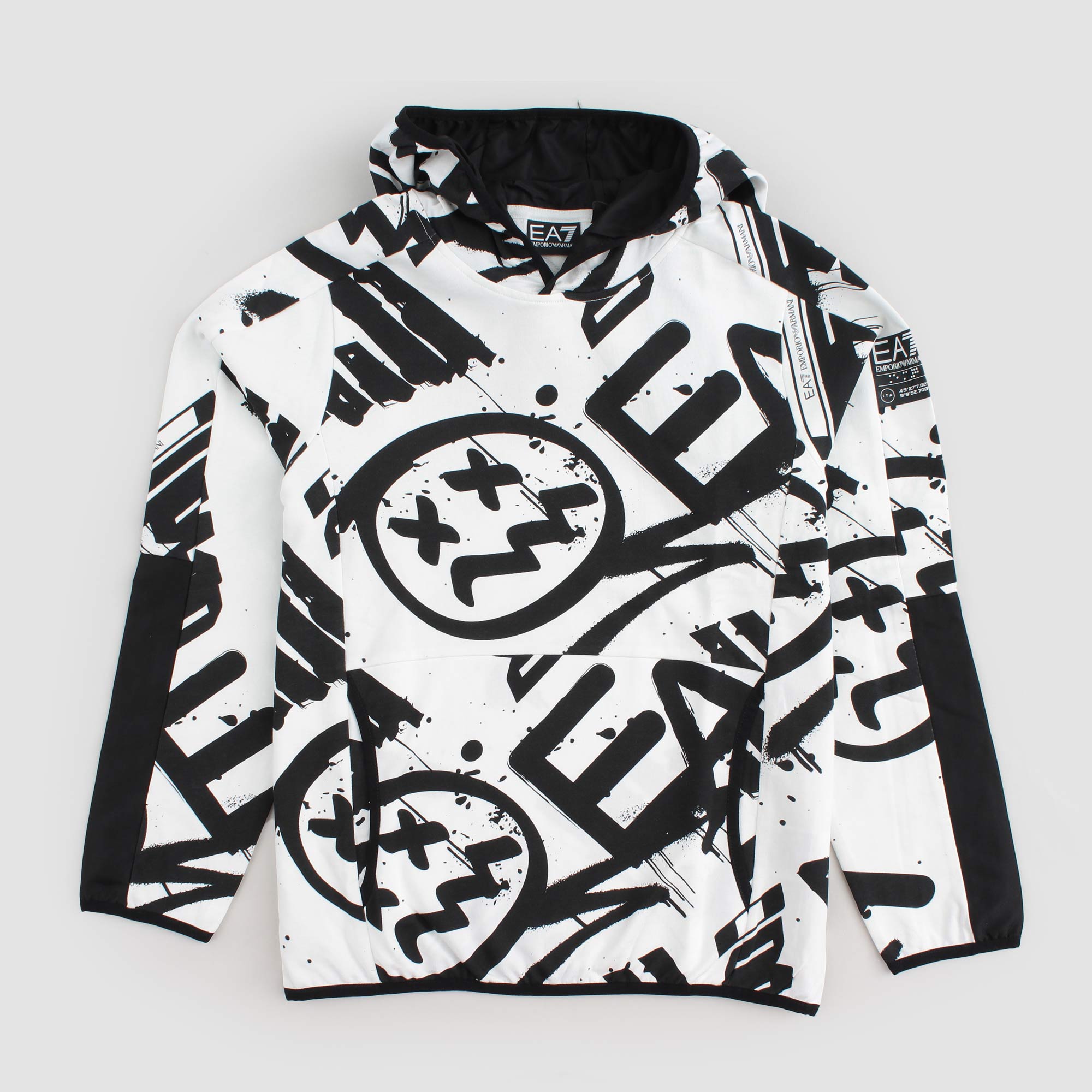 Felpa Bianca E Nera Firmata EA7 - annameglio.com abbigliamento moda