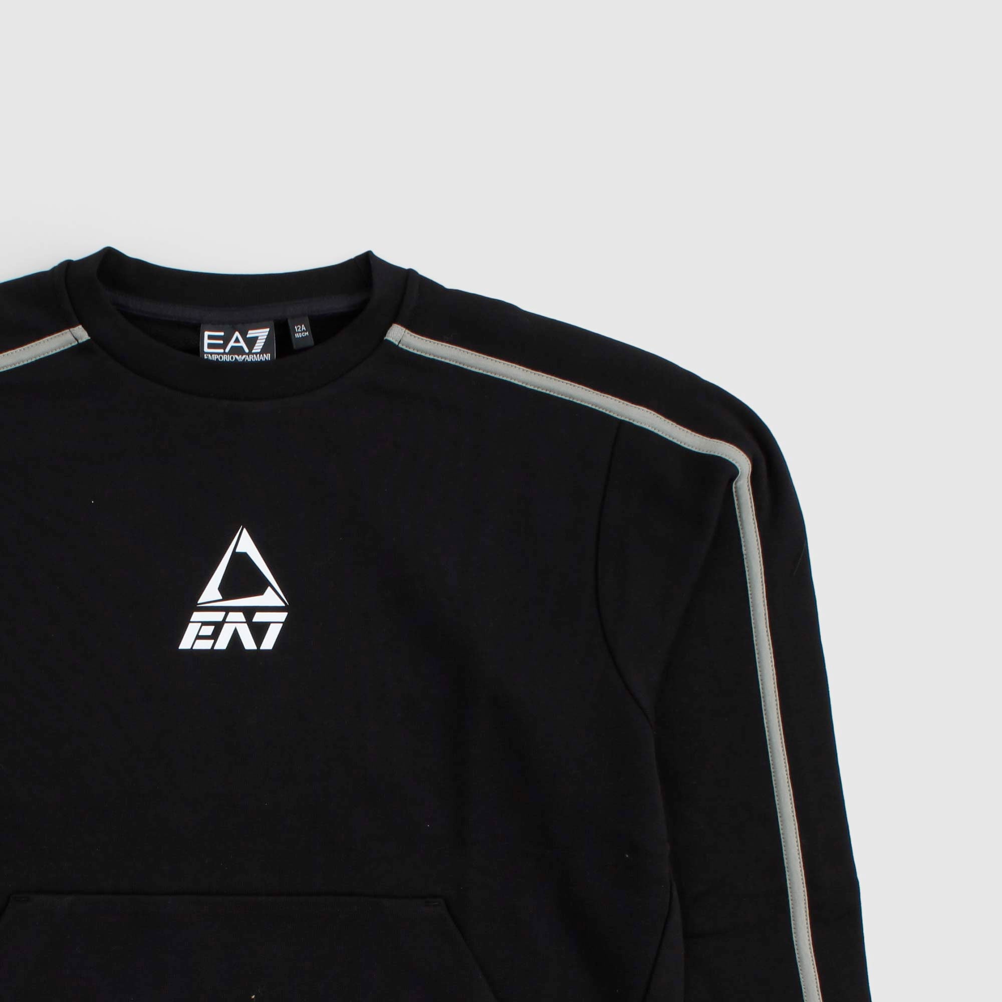 Felpa Nera Con Logo Firmata EA7 - annameglio.com abbigliamento moda