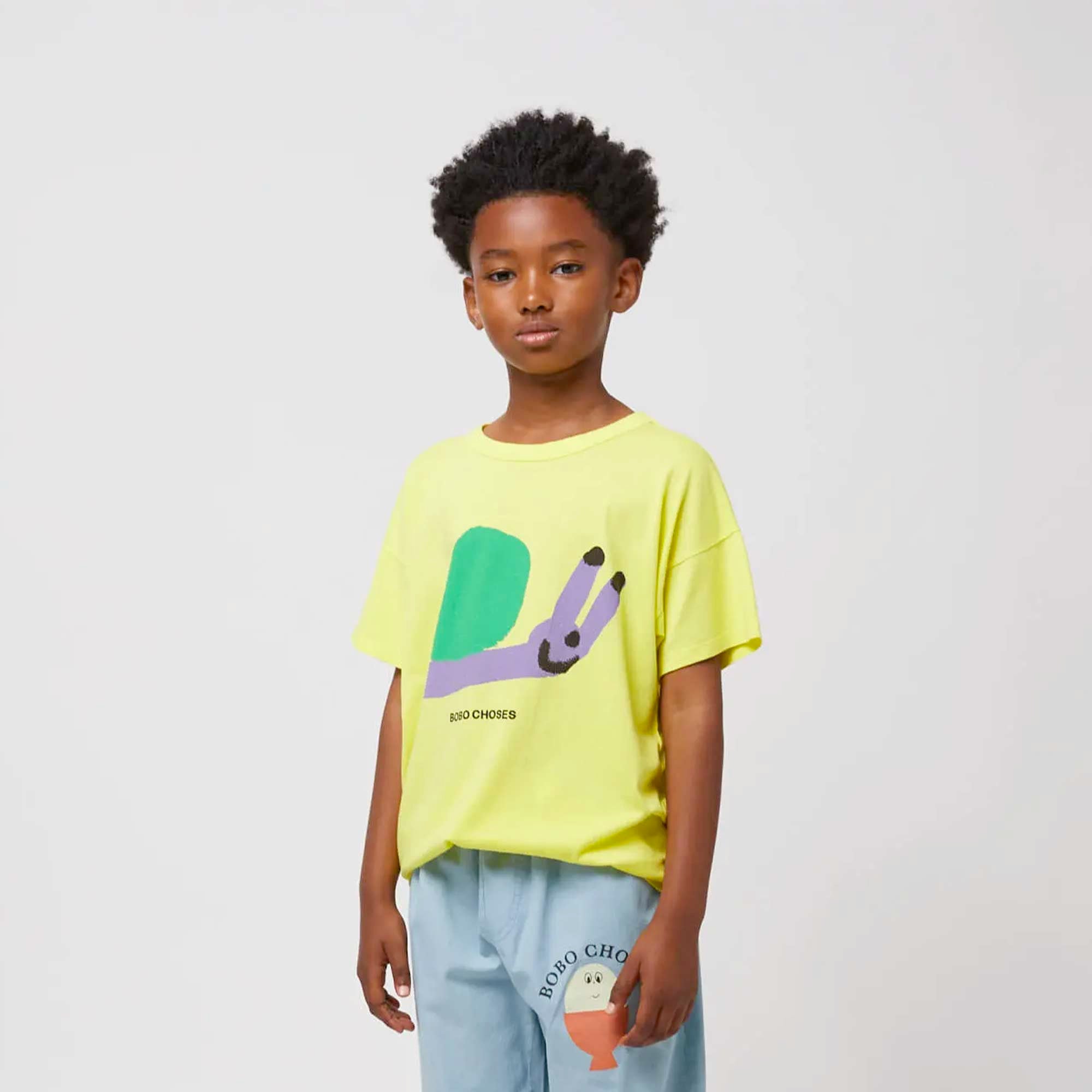 T-shirt Gialla Con Lumaca Firmata BOBO CHOSES - annameglio.com abbigliamento moda