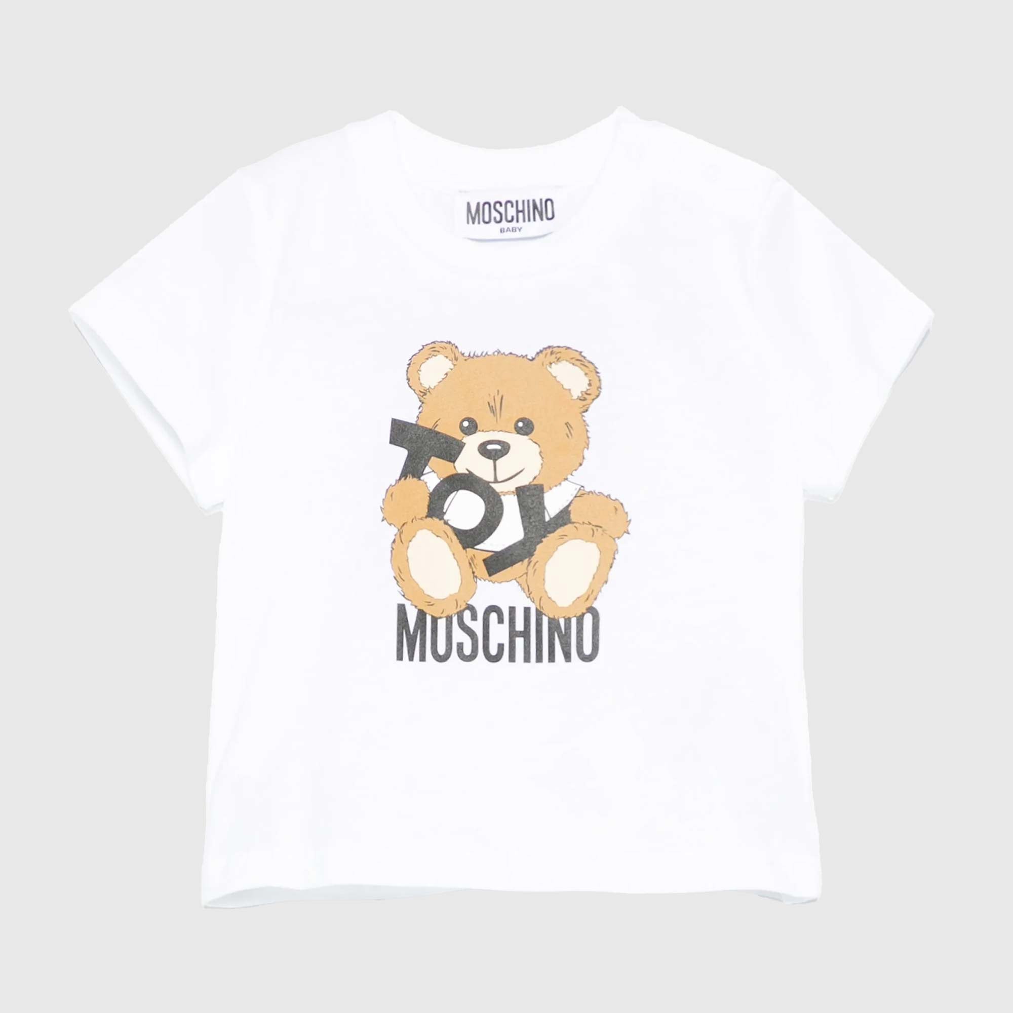 T-shirt Bianca Con Stampa Teddy Firmata MOSCHINO - annameglio.com abbigliamento moda