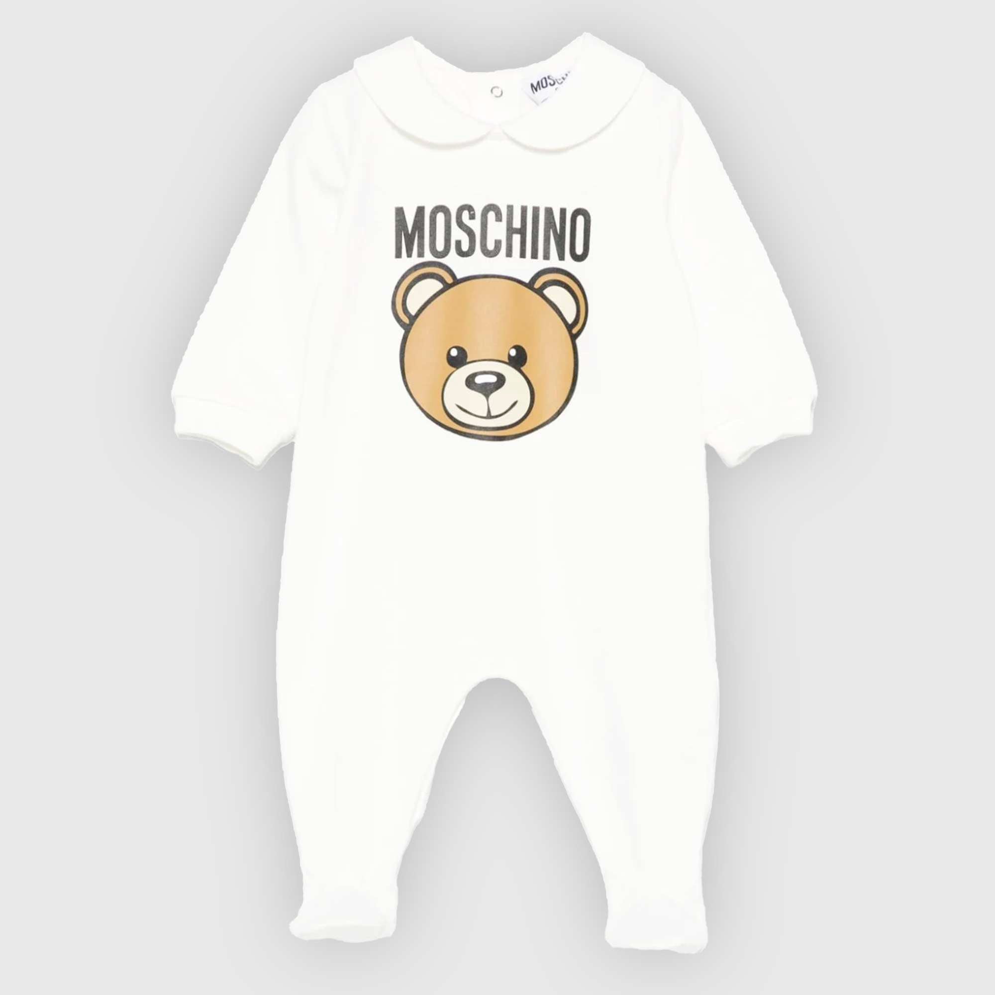 Tutina Latte Unisex Firmata MOSCHINO - annameglio.com abbigliamento moda